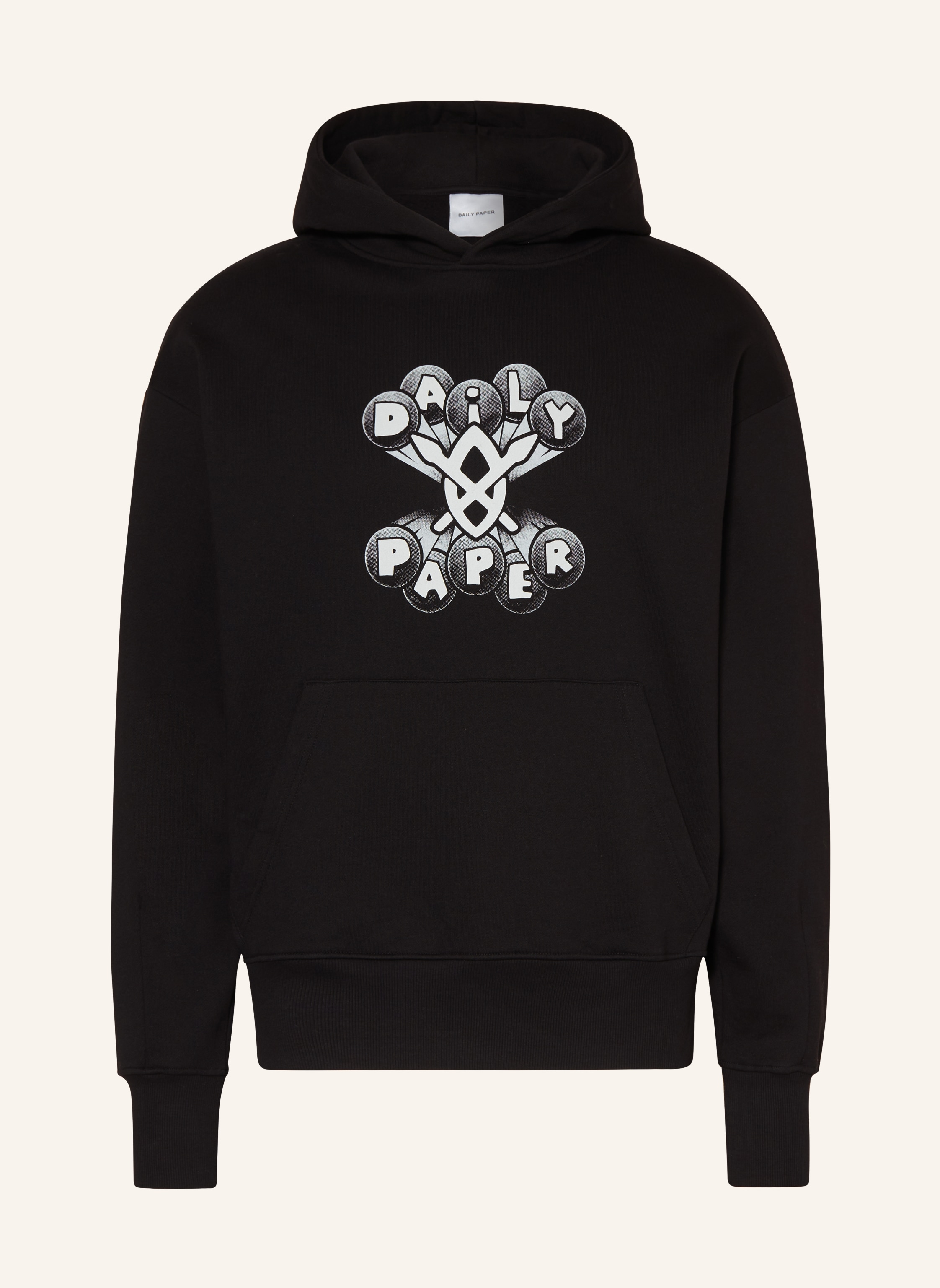 DAILY PAPER Hoodie OMAR in black white