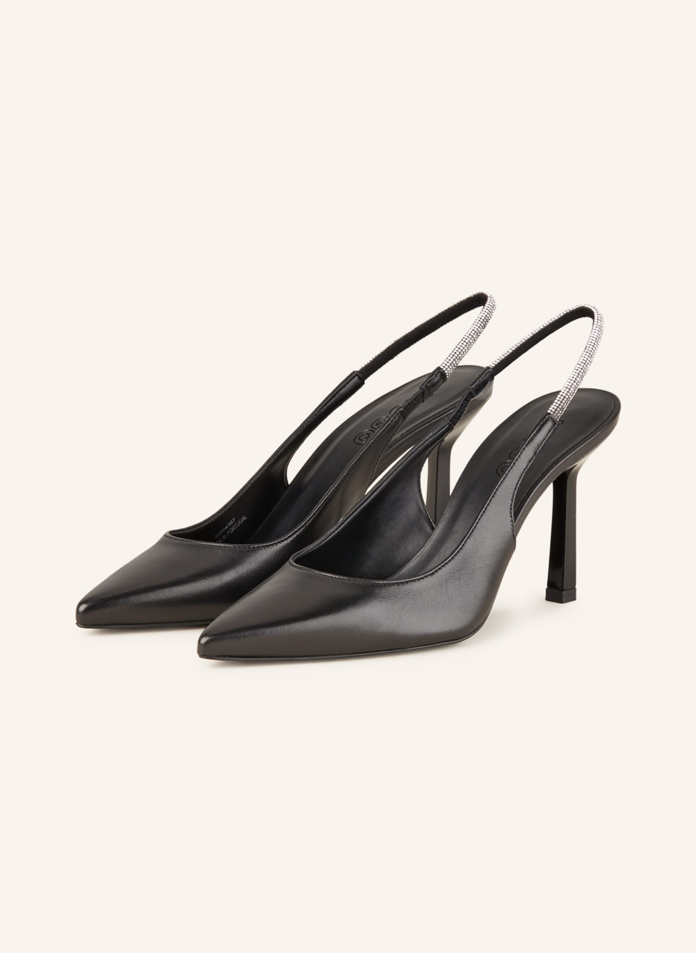 Leather top slingback heels