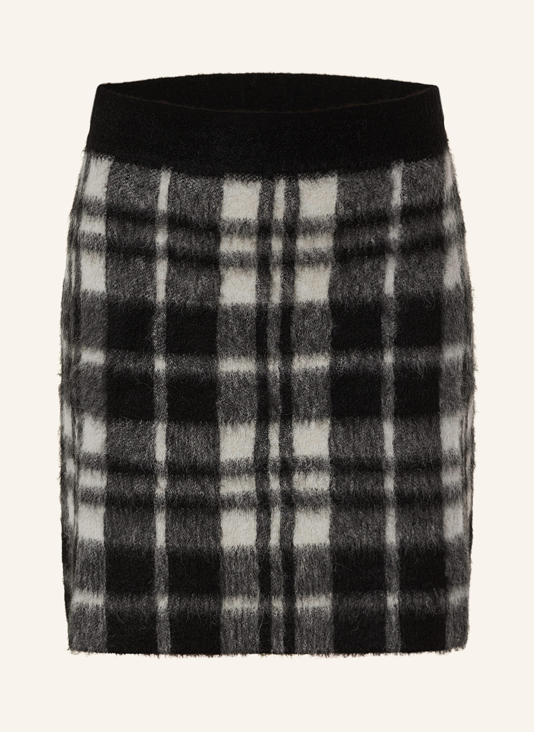 POLO RALPH LAUREN Knit skirt with alpaca in black cream