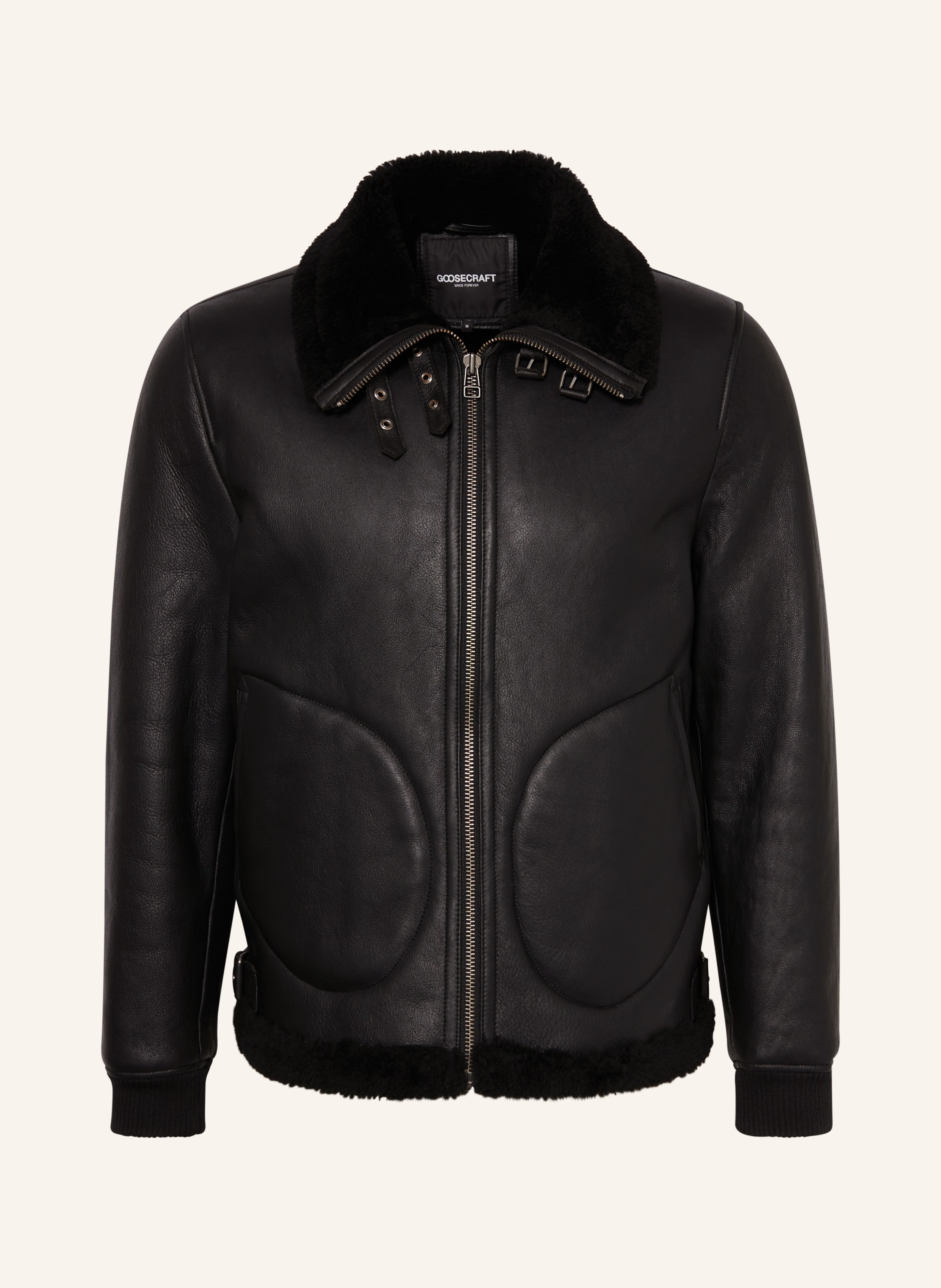 goosecraft Leather jacket JACKSON LAMMY in black