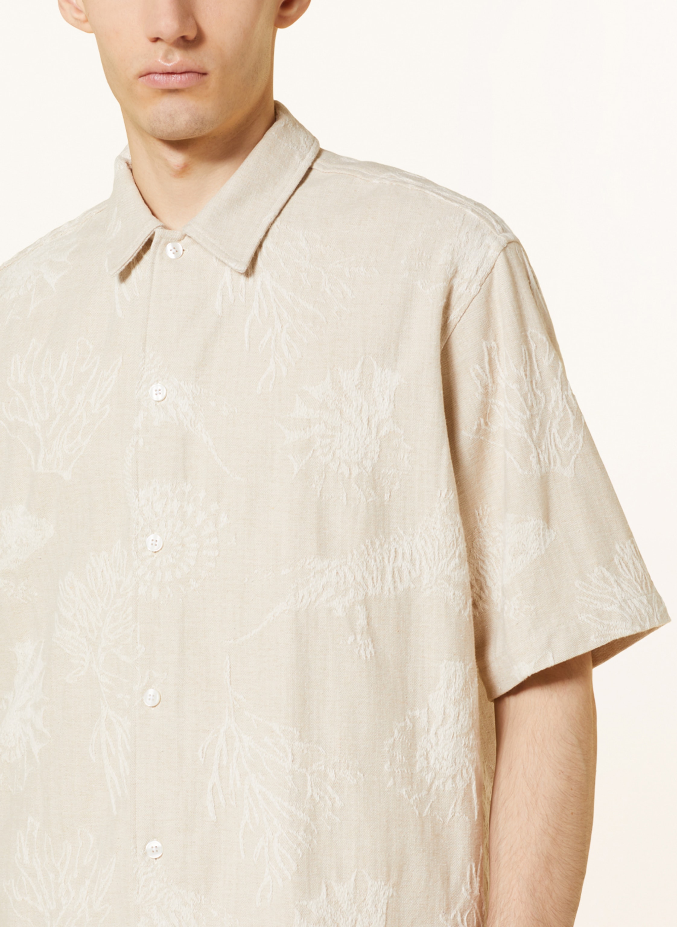 Thumbnail - Samsøe Samsøe Kurzarm-Hemd Saayo Comfort Fit beige