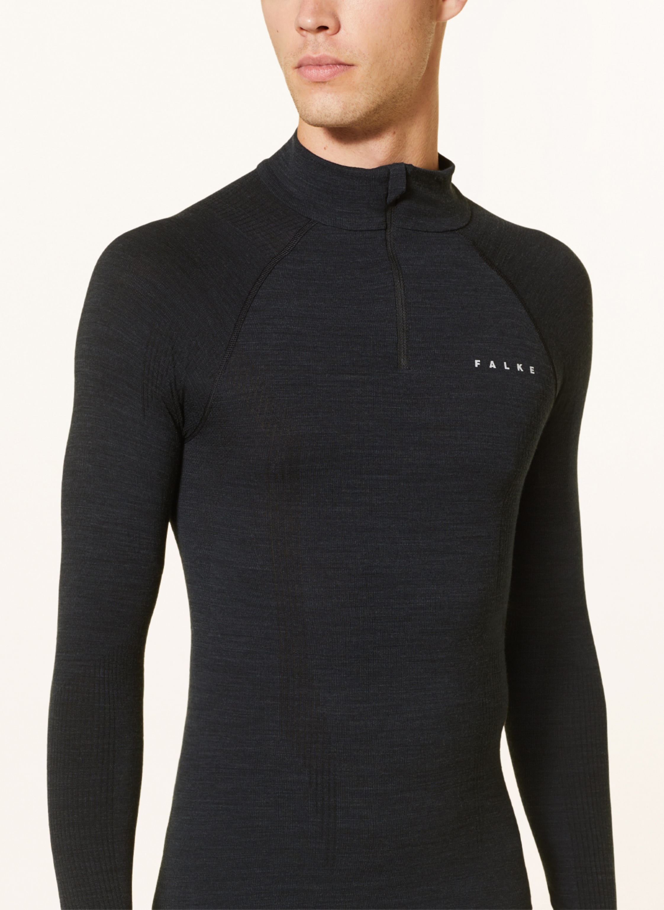 Thumbnail - Falke Midlayer Wool-Tech Mit Merinowolle schwarz
