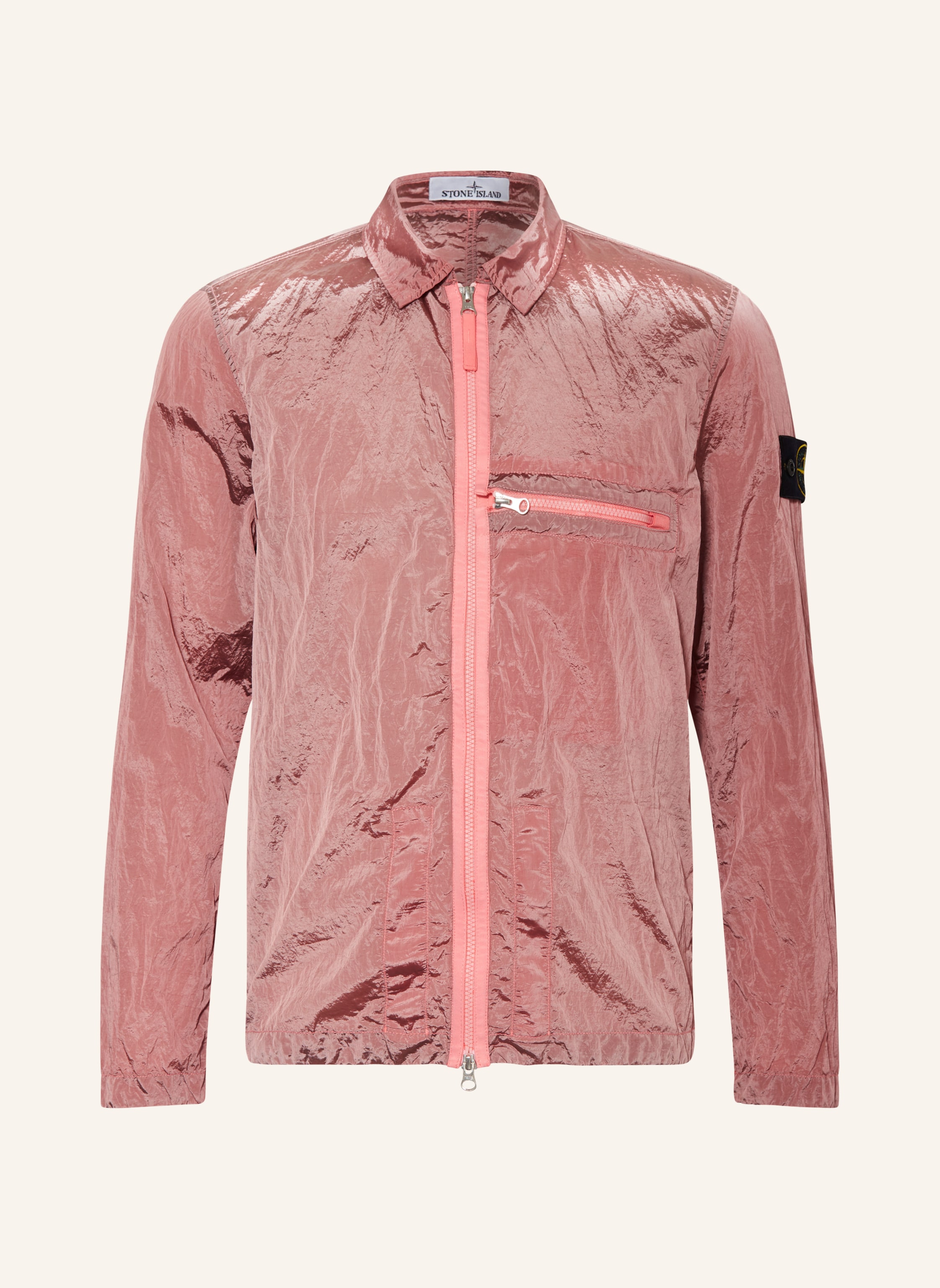Stone island hotsell overshirt pink