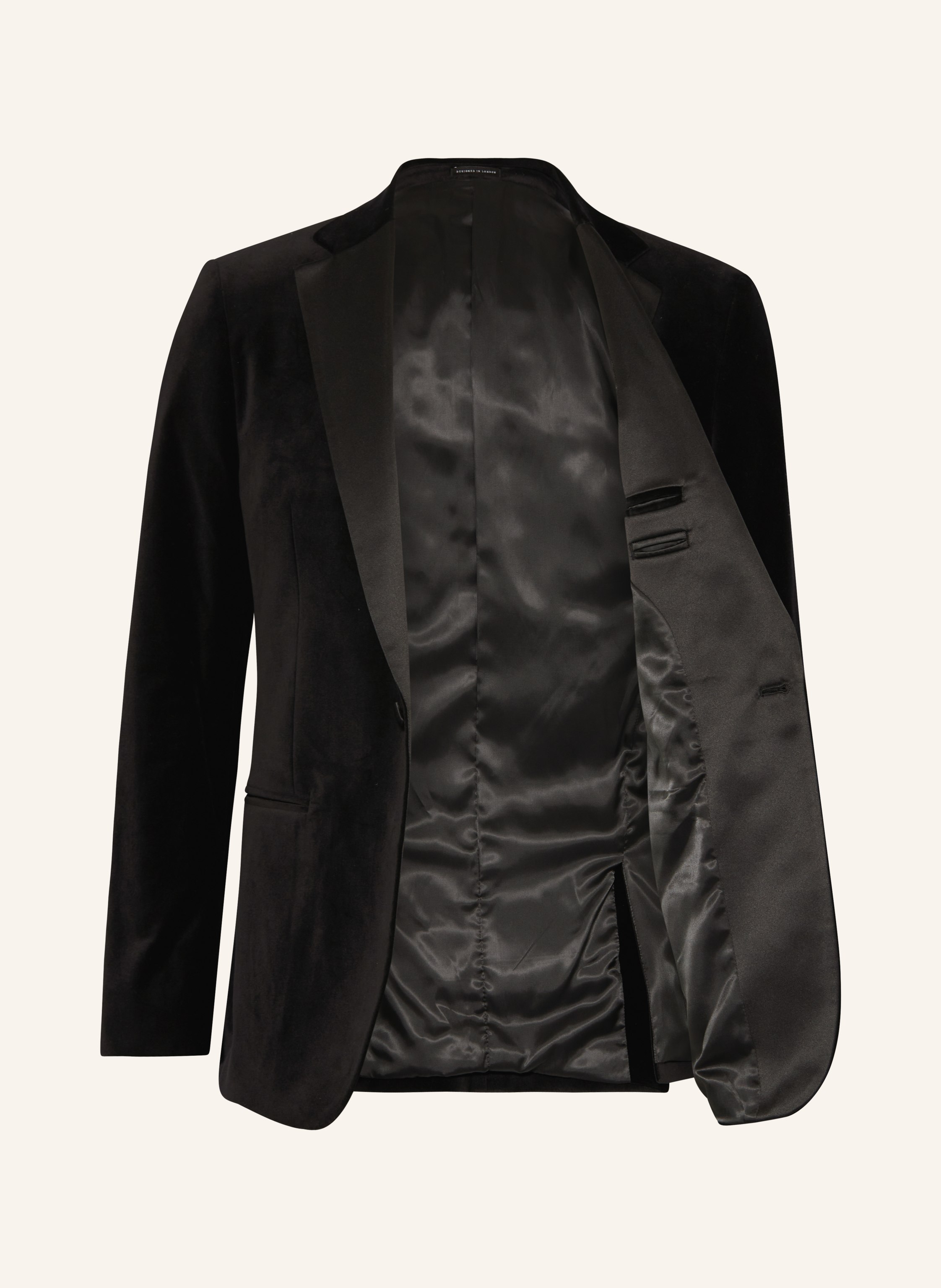 Thumbnail - Reiss Smoking-Sakko Ace Regular Fit Aus Samt schwarz