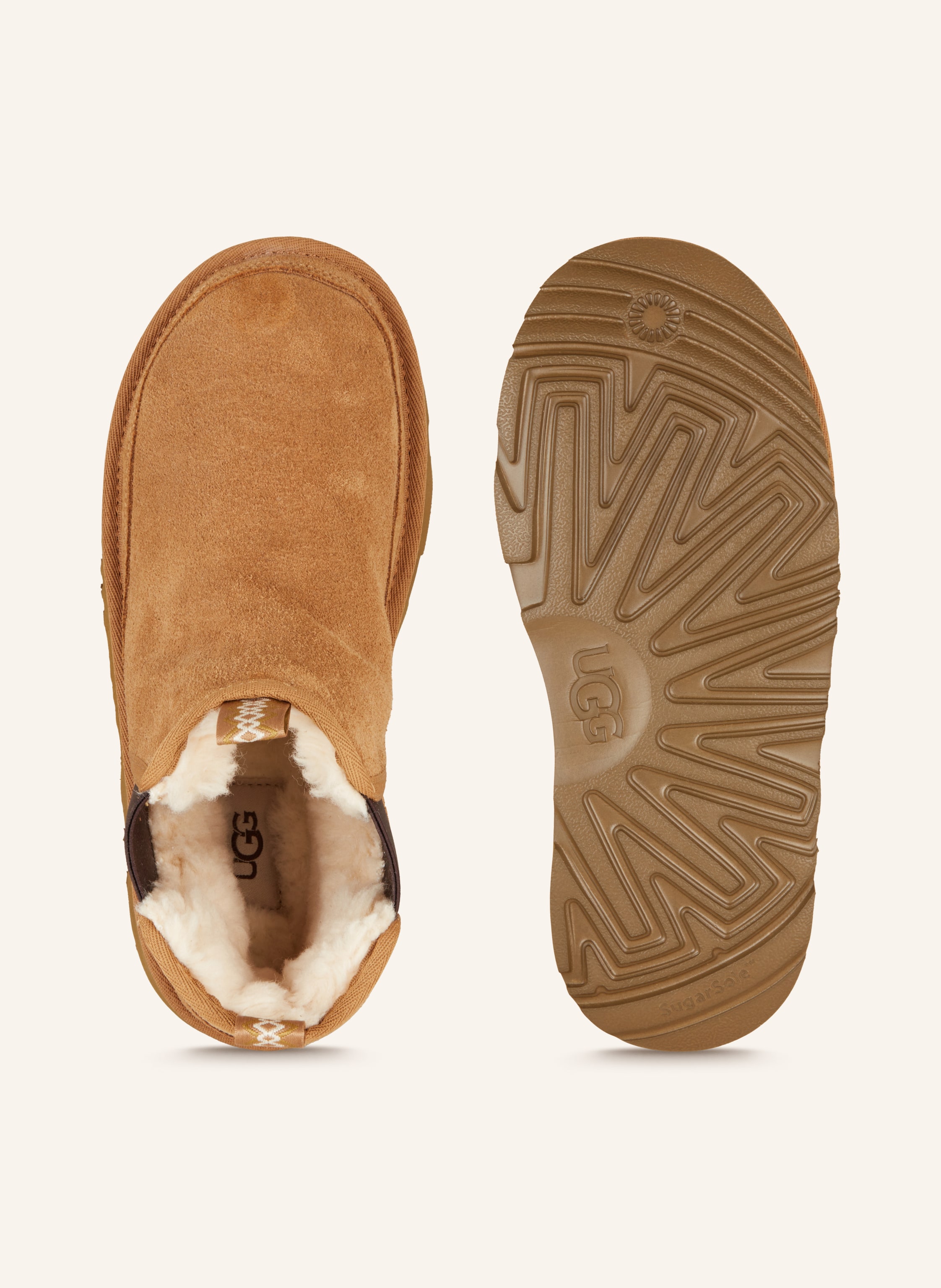 Thumbnail - Ugg Chelsea-Boots Mit Kunstfell braun