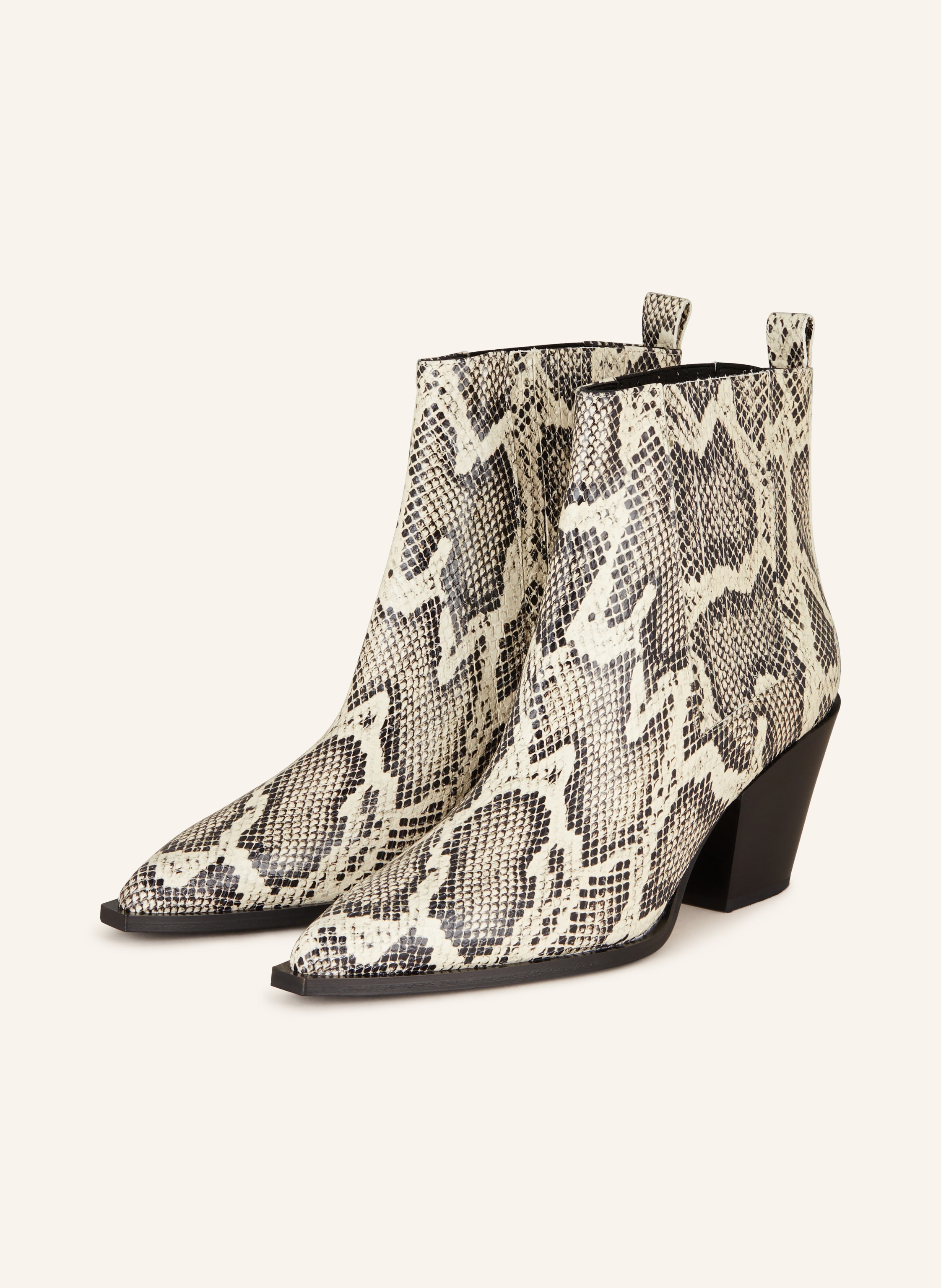 Aeyde Cowboy boots KATE in cream black