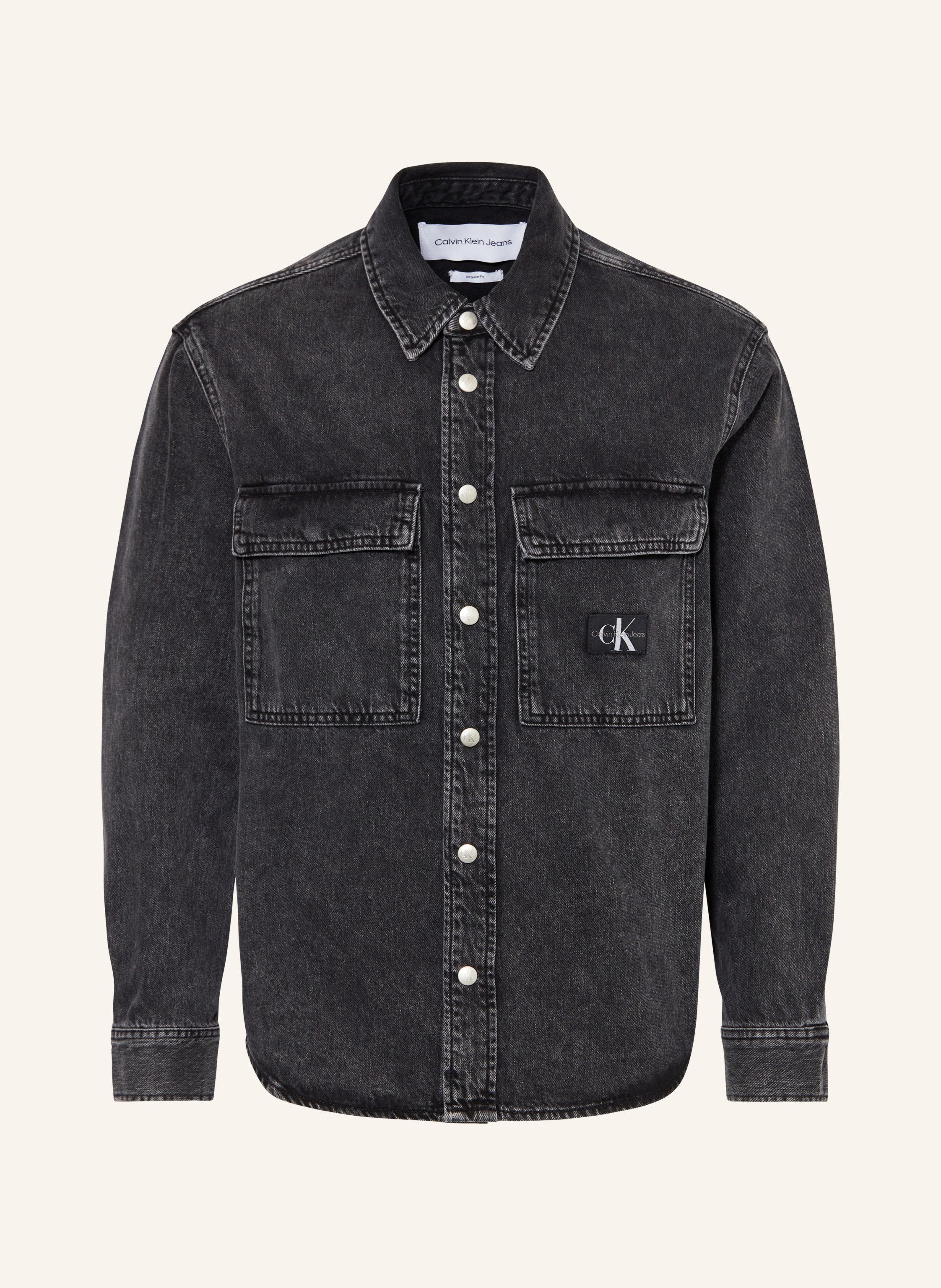 Calvin klein sales black denim shirt