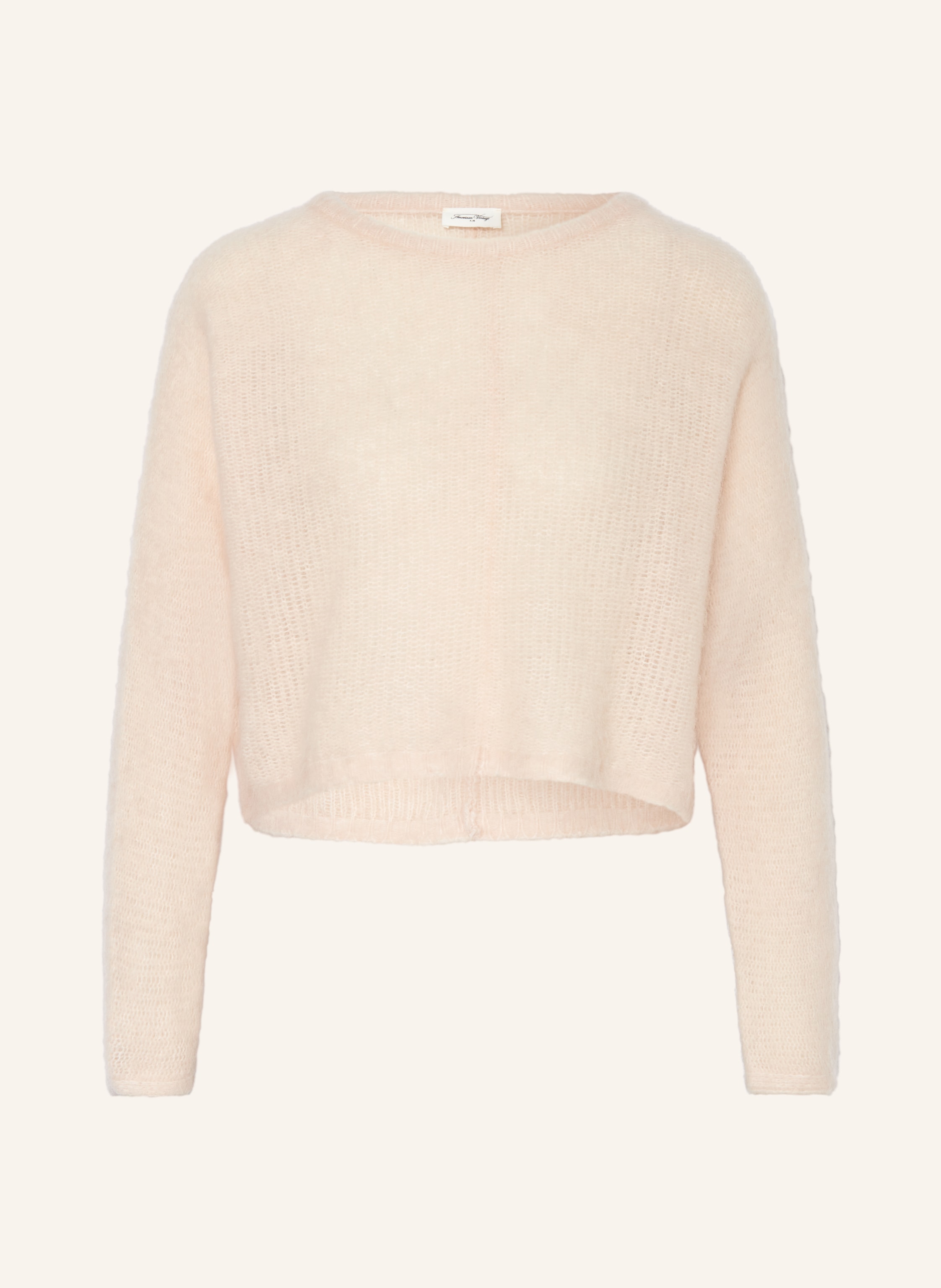 American Vintage Cropped sweater with alpaca in light orange
