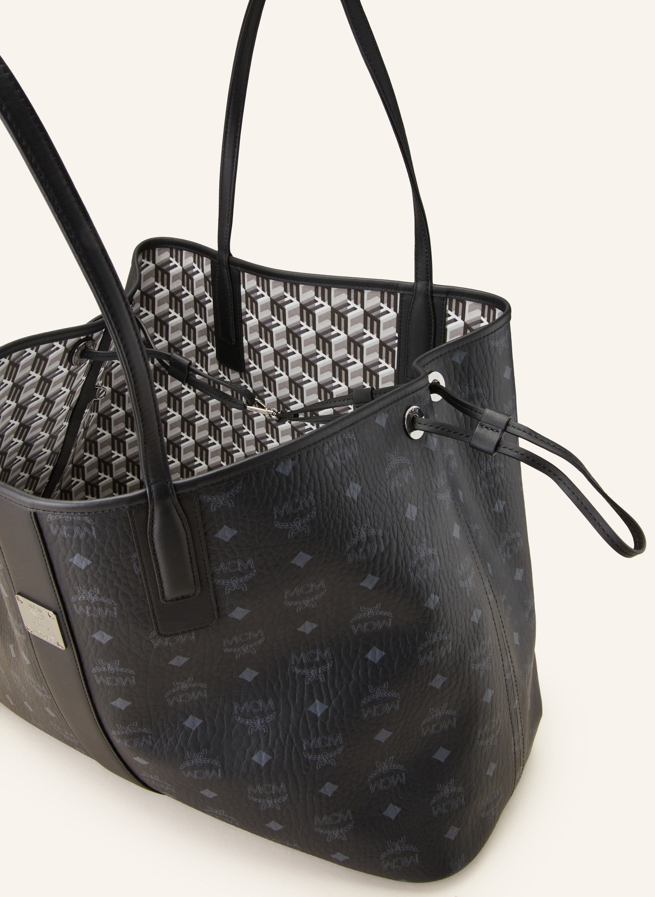 Thumbnail - Mcm Shopper Liz Vi Um Wenden Mit Pouch schwarz