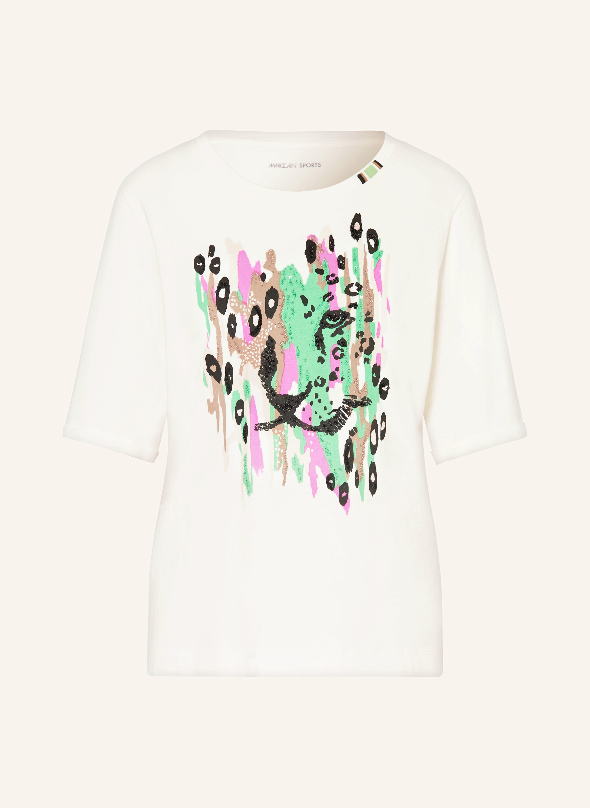 MARC CAIN T-shirt with sequins and decorative gems in 110 off