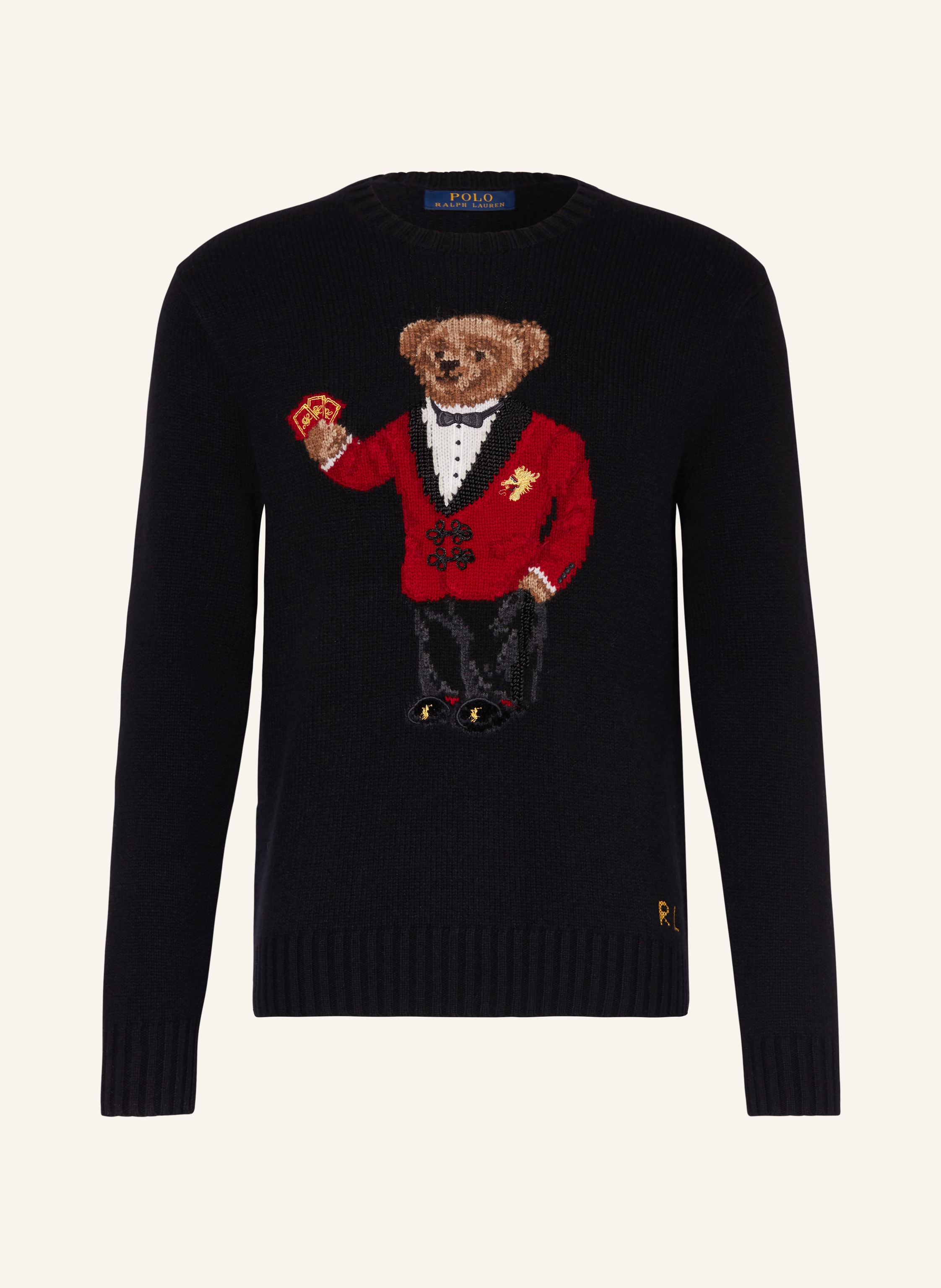Red polo best sale sweater with bear