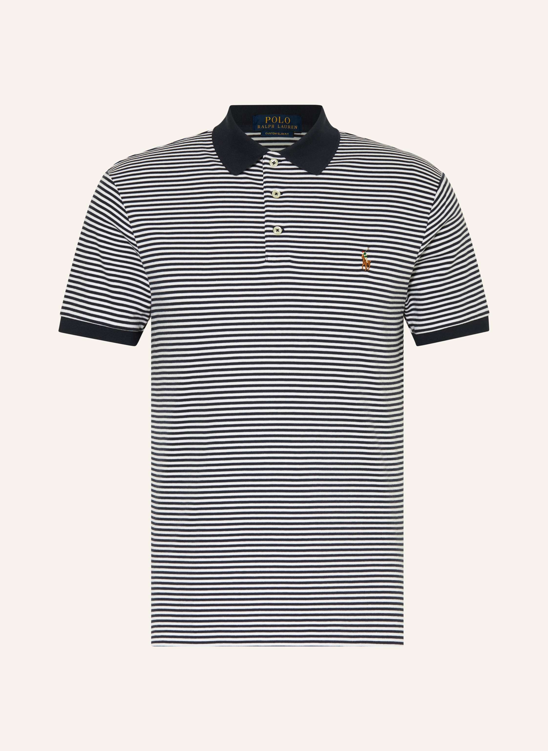 Black and white hotsell striped ralph lauren polo