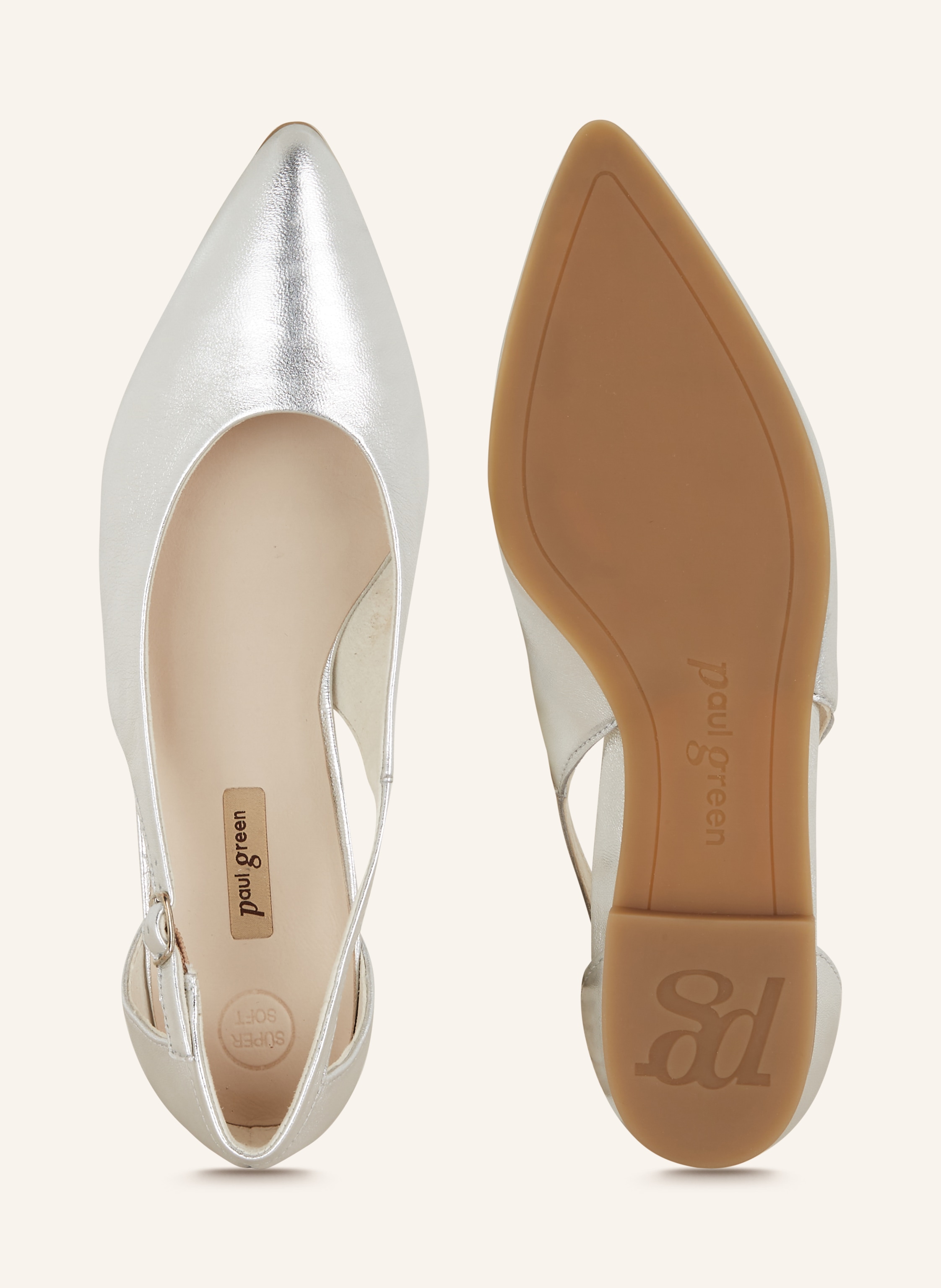 Thumbnail - Paul Green Sling-Ballerinas silber