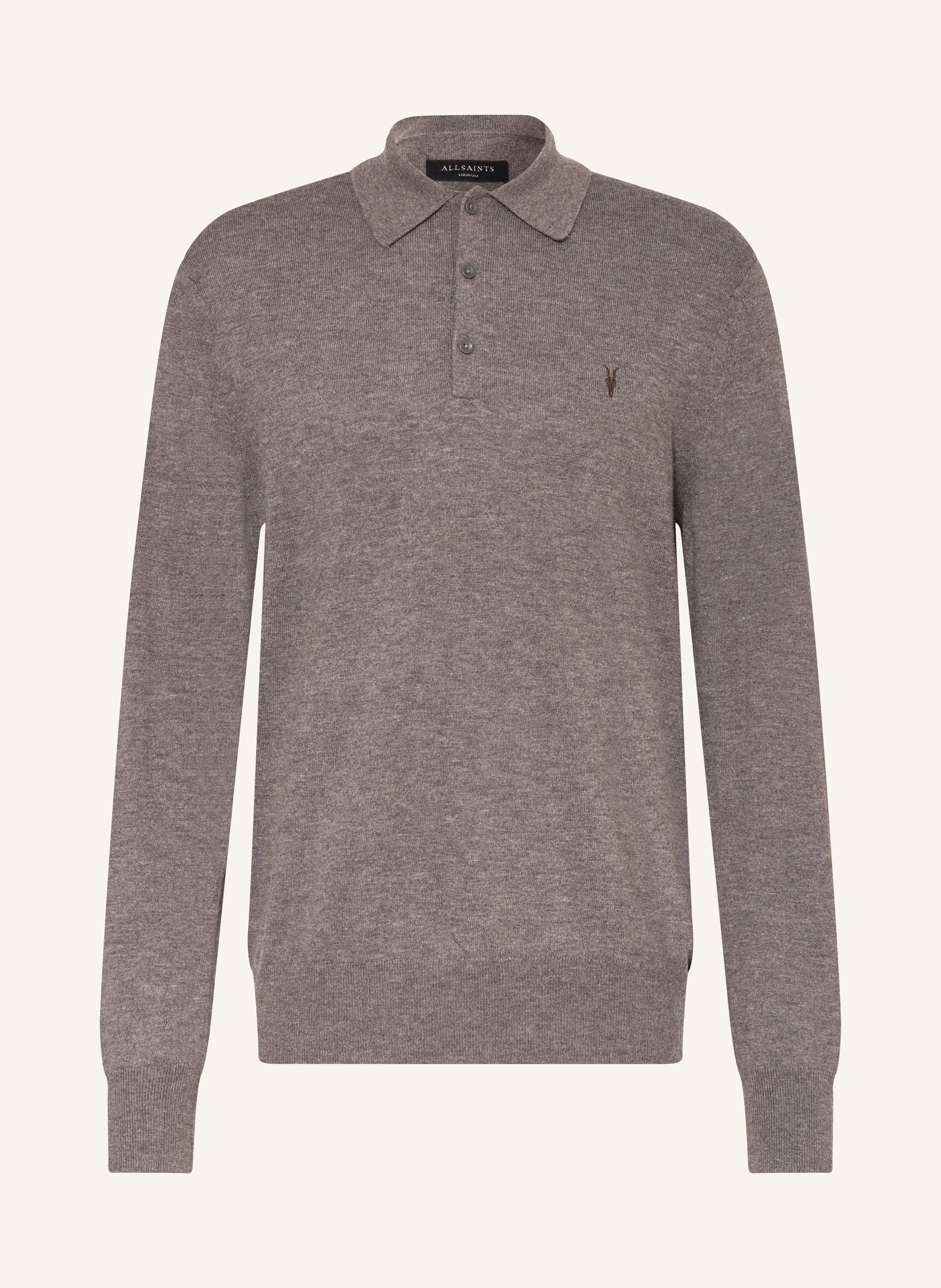 All saints black long sleeve top polo
