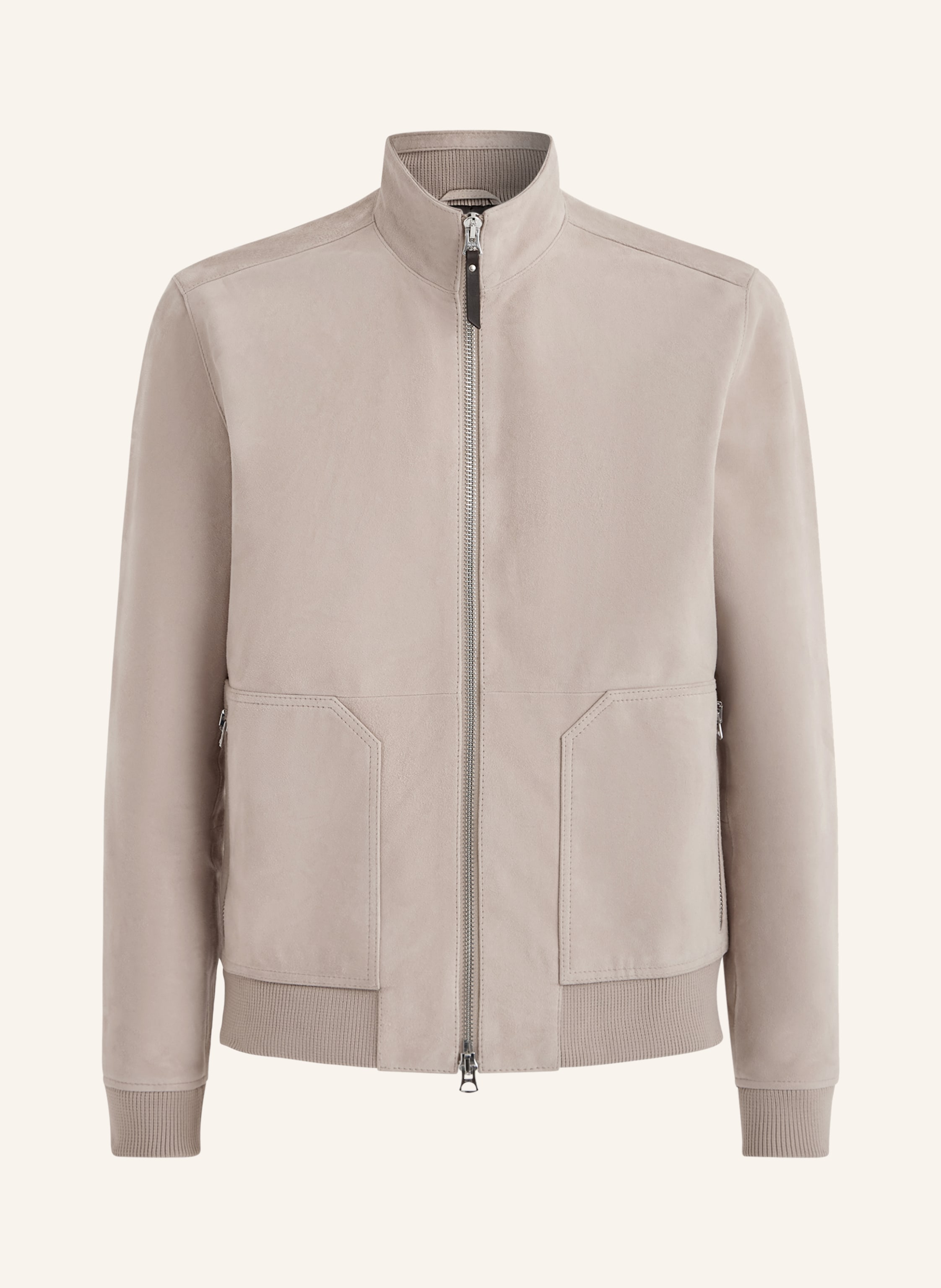 REISS Leather jacket DAMON in cream