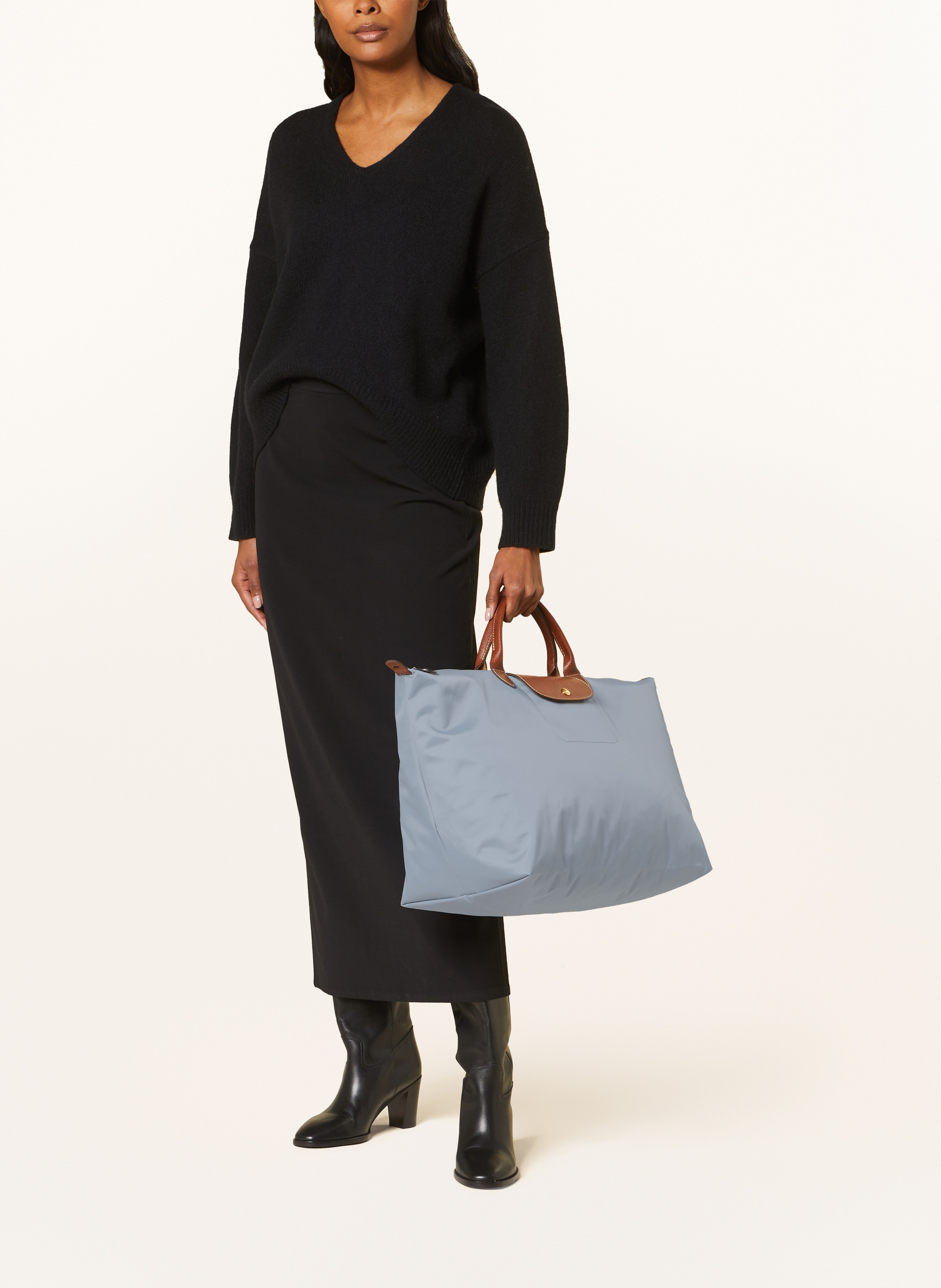 Thumbnail - Longchamp Shopper Le Pliage Large grau