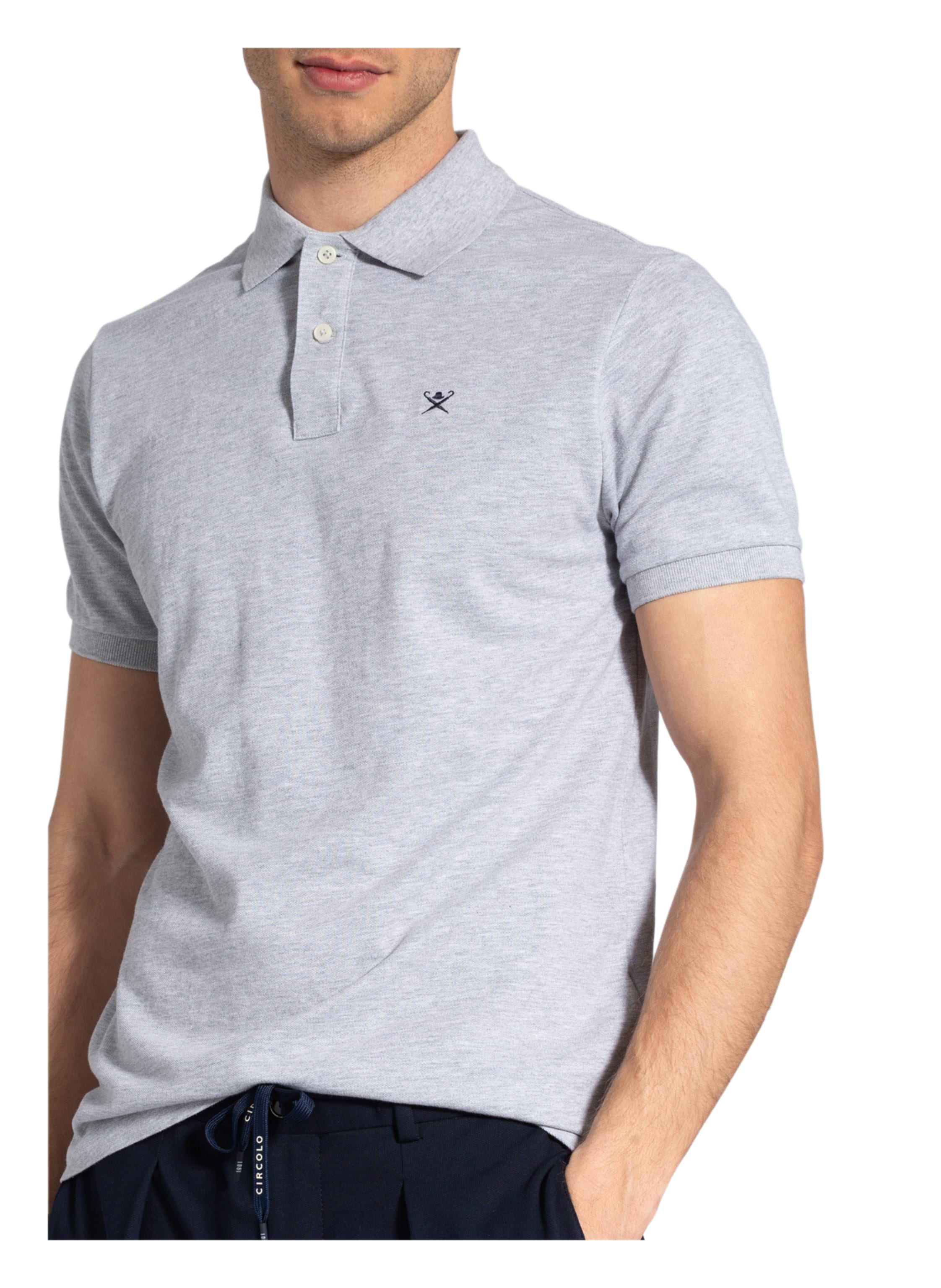 Thumbnail - Hackett London Poloshirt Slim Fit Logo grau