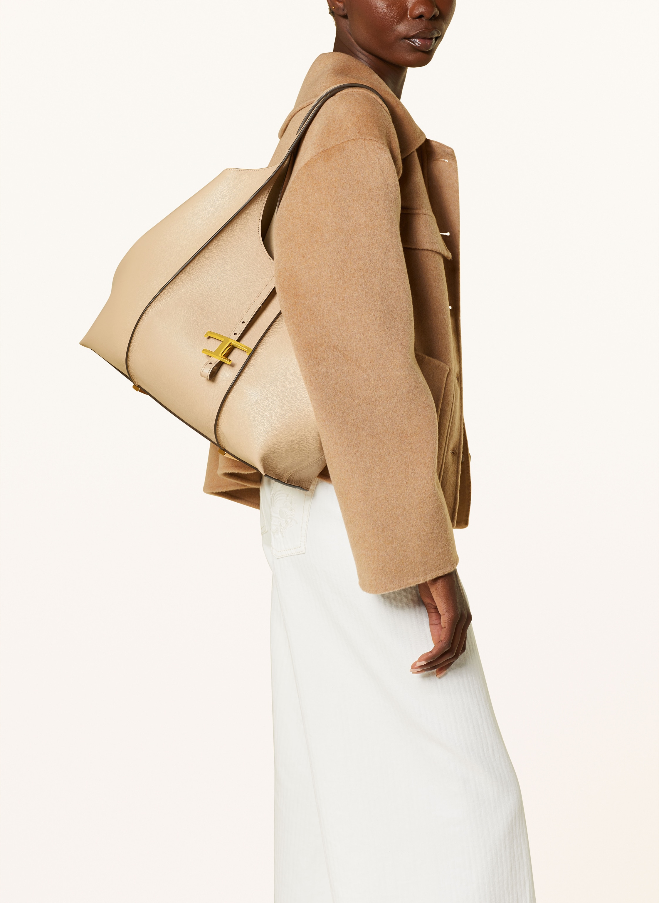 Thumbnail - Tod's Shopper T Timeless Medium Mit Pouch beige