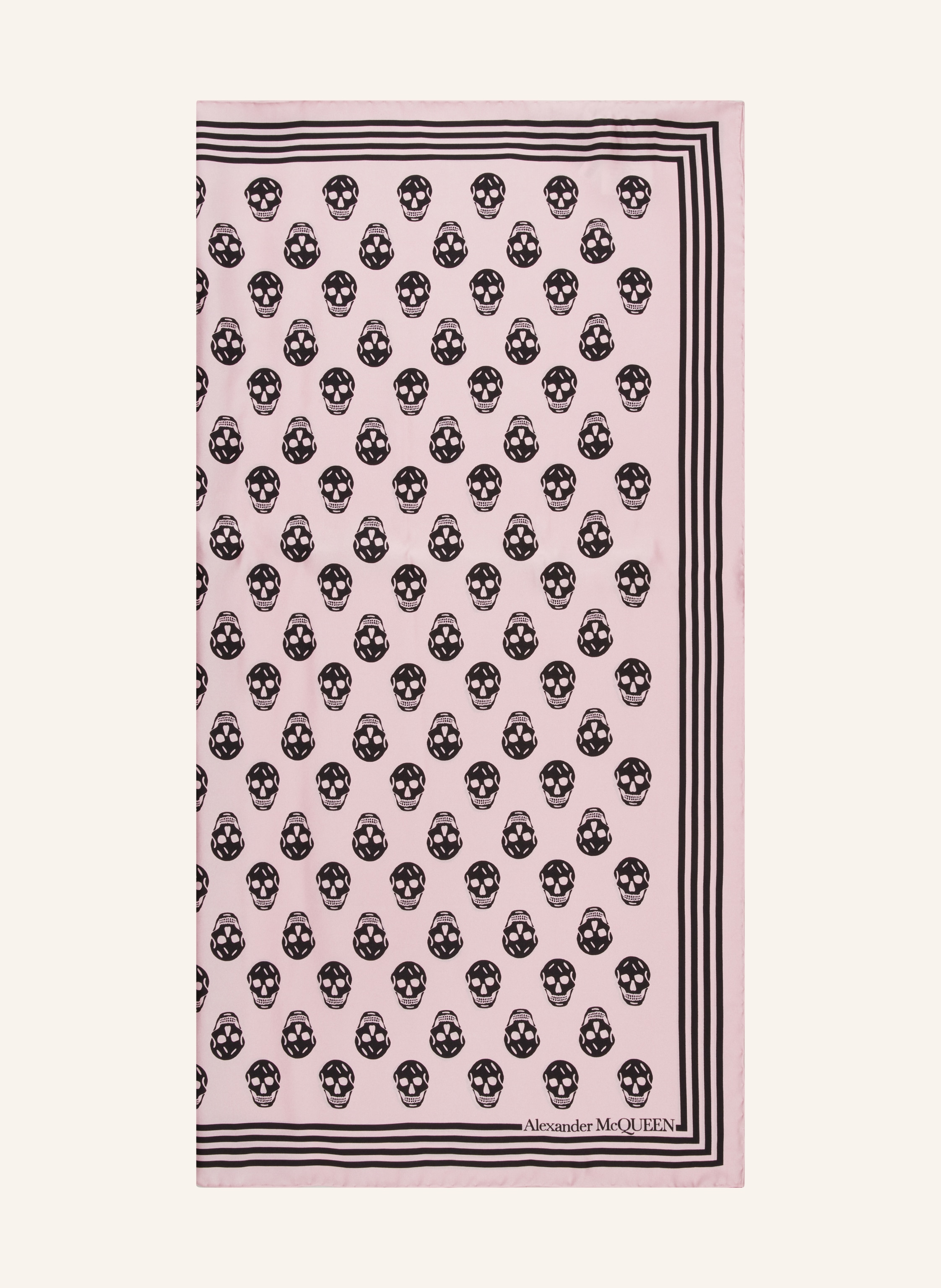 Alexander McQUEEN Silk scarf in pink/ black
