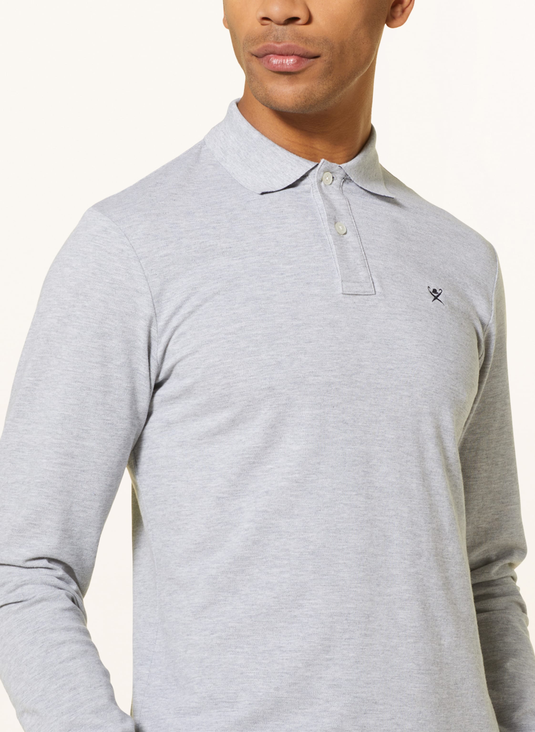 Thumbnail - Hackett London Piqué-Poloshirt Slim Fit grau