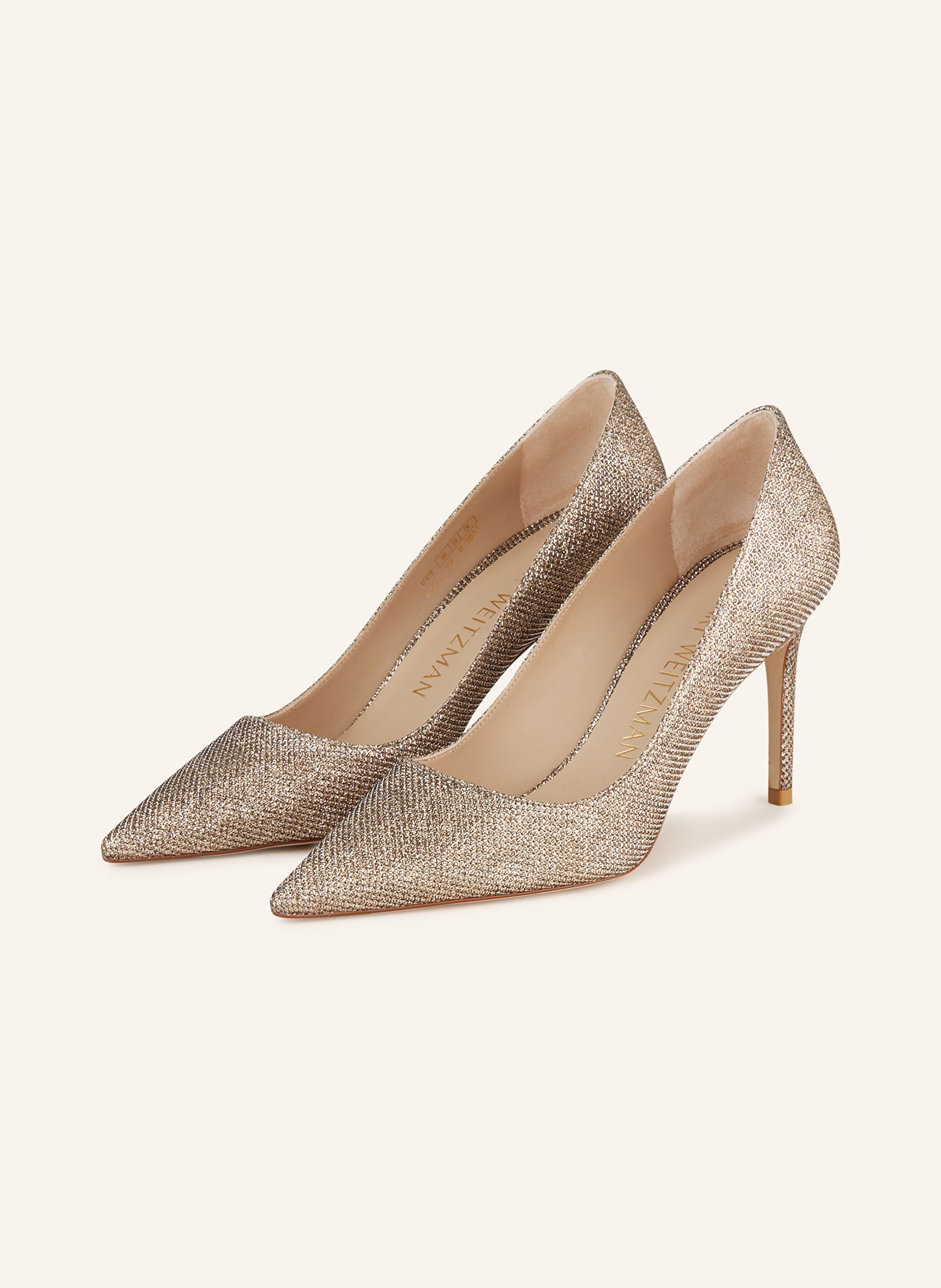 Stuart weitzman gold pumps hotsell