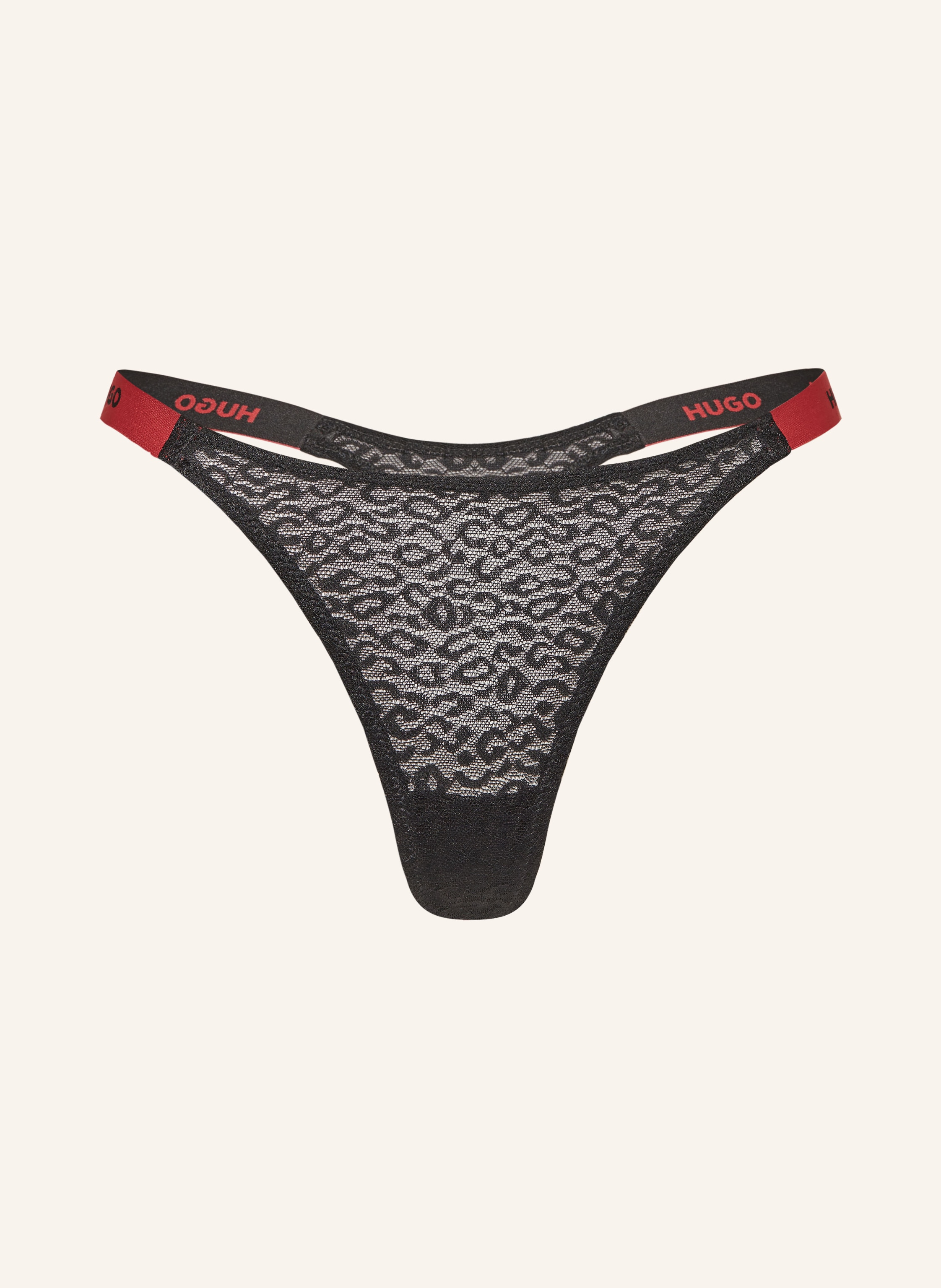 HUGO Thong SPORTY LACE in black/ red