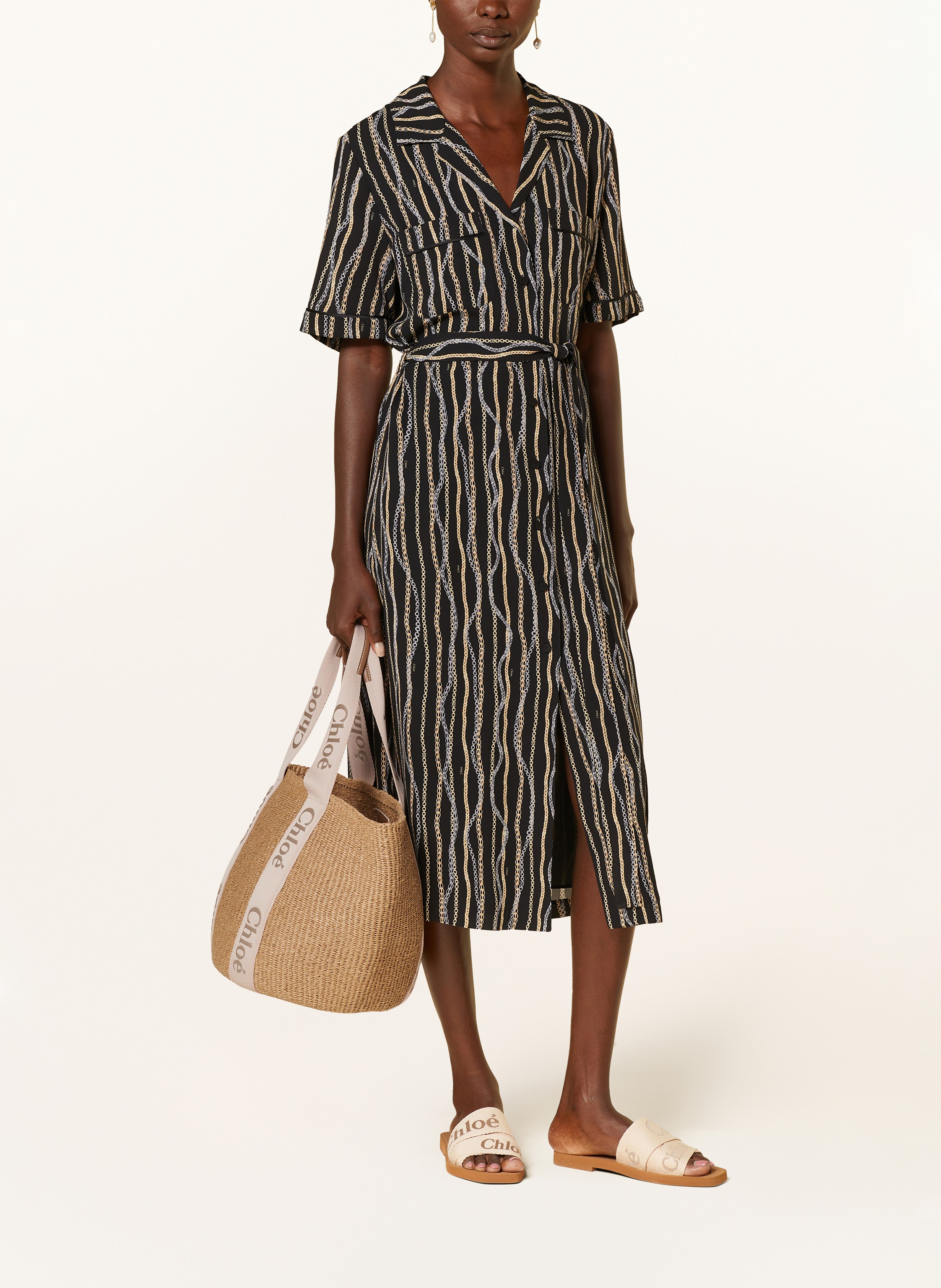 Thumbnail - Chloé Shopper Woody beige