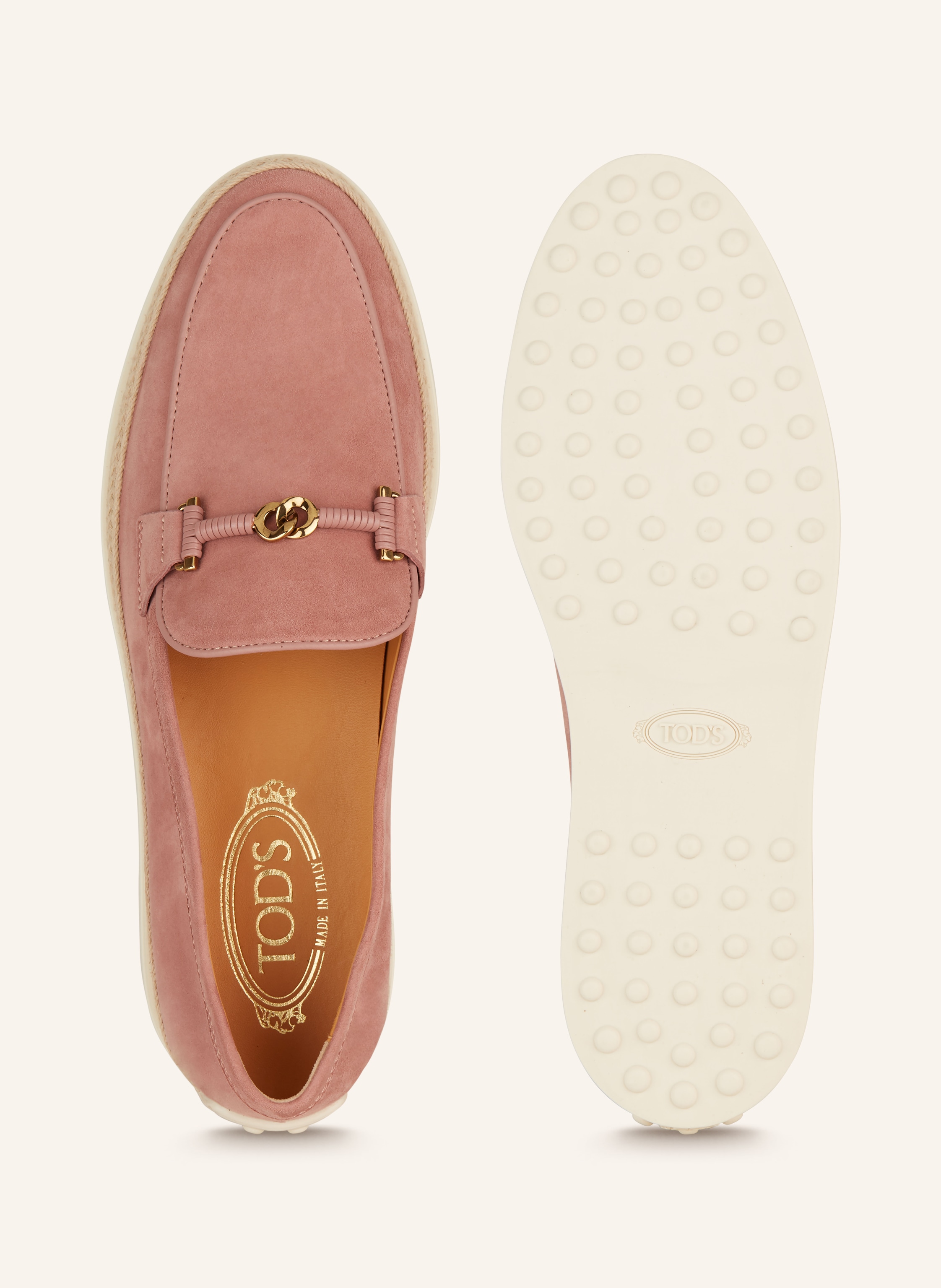 Thumbnail - Tod's Loafer Gomma Rafia rosa