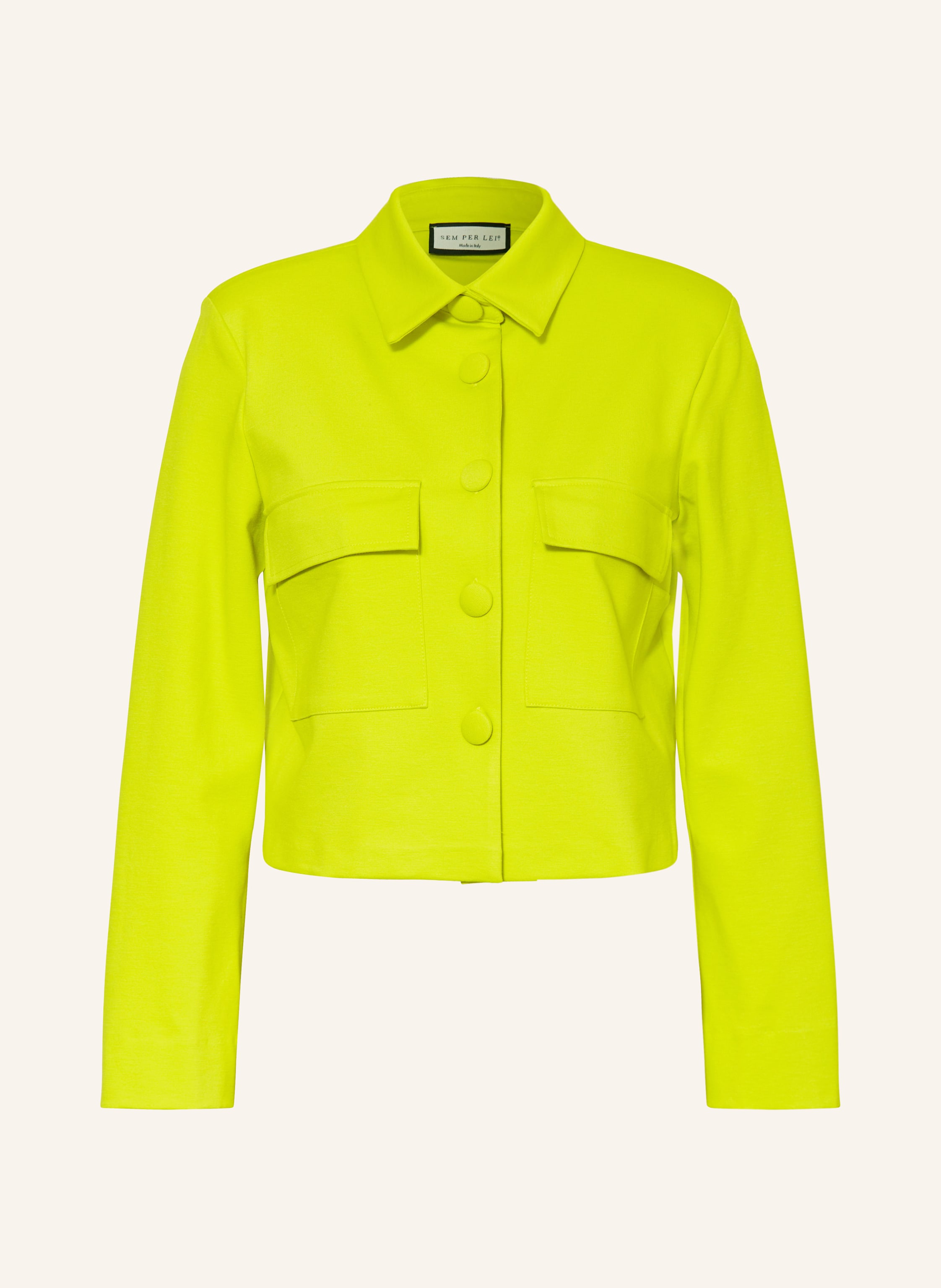 Neon yellow denim shirt top