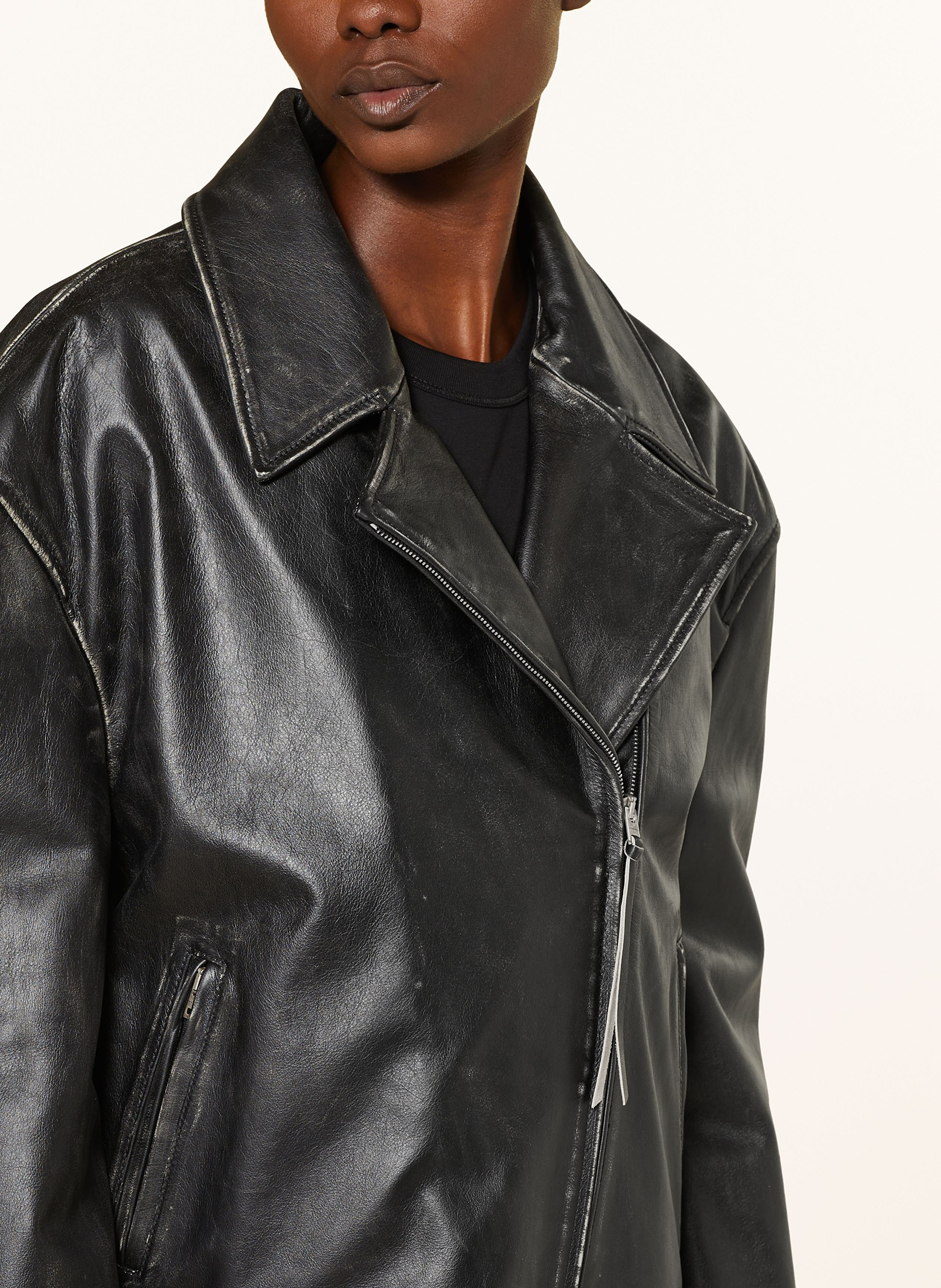Thumbnail - Acne Studios Lederjacke schwarz