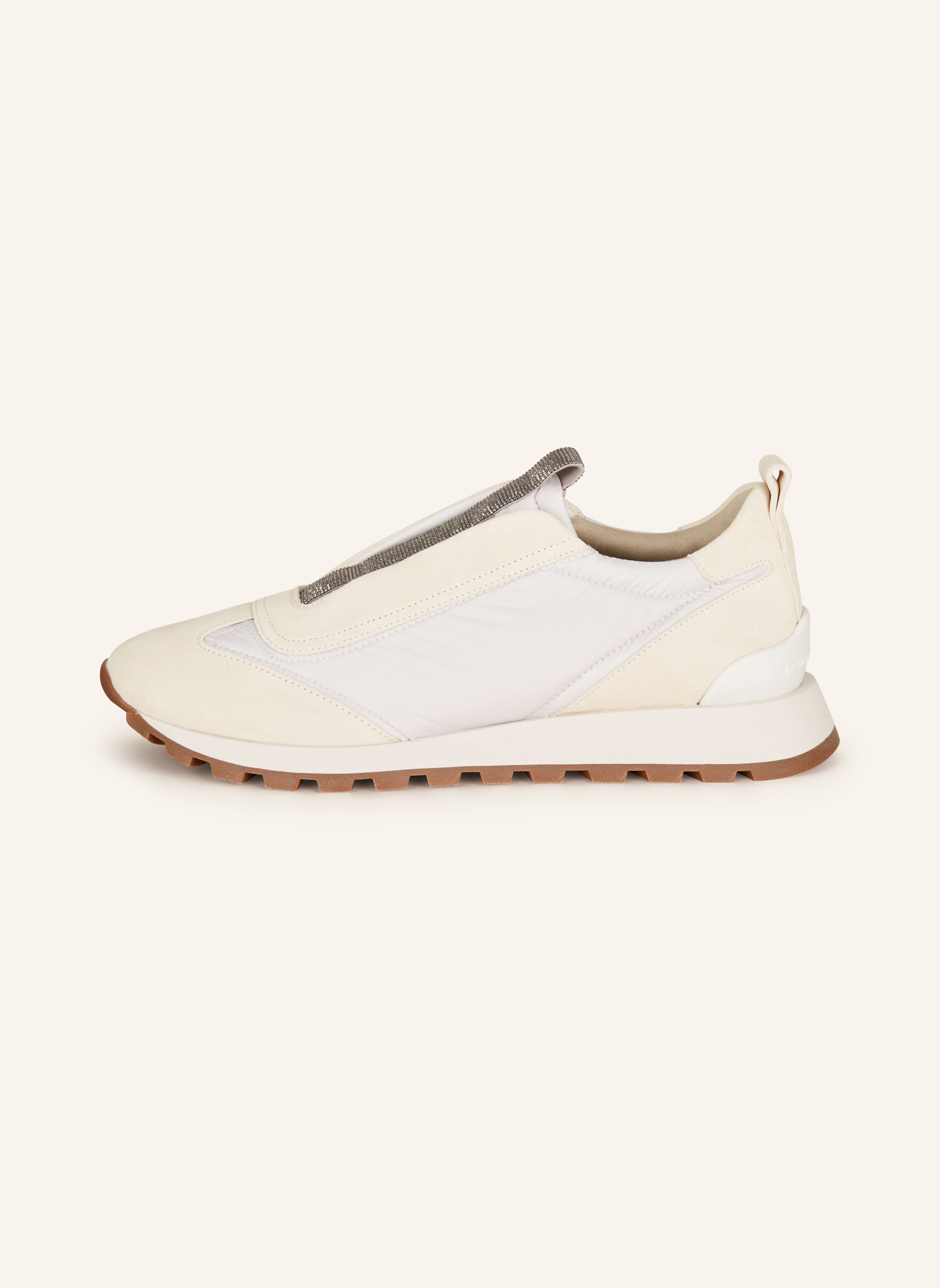 Thumbnail - Brunello Cucinelli Slip-On-Sneaker Mit Schmucksteinen weiss