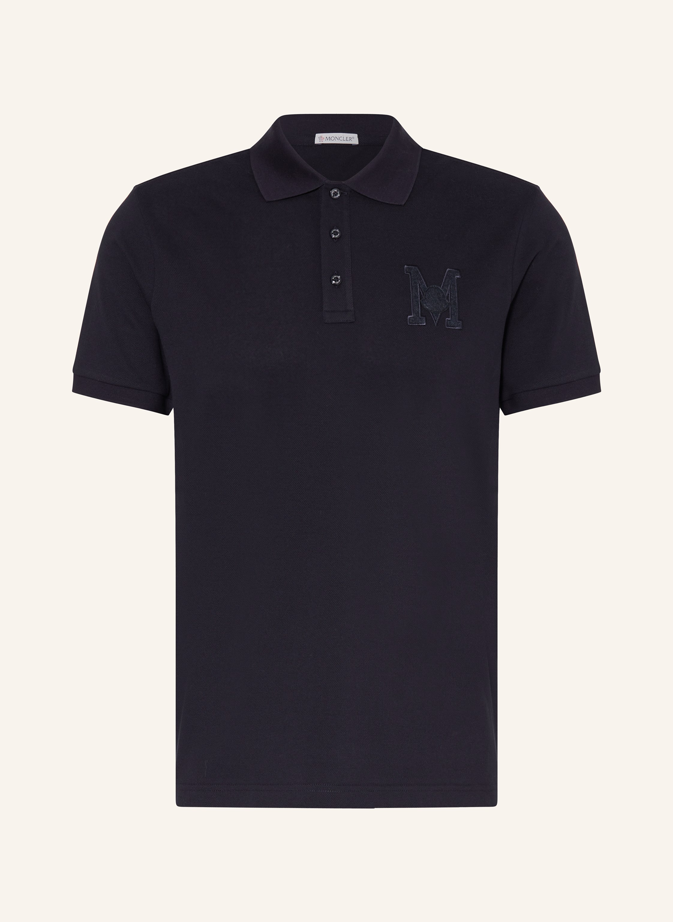 MONCLER Pique polo shirt in dark blue