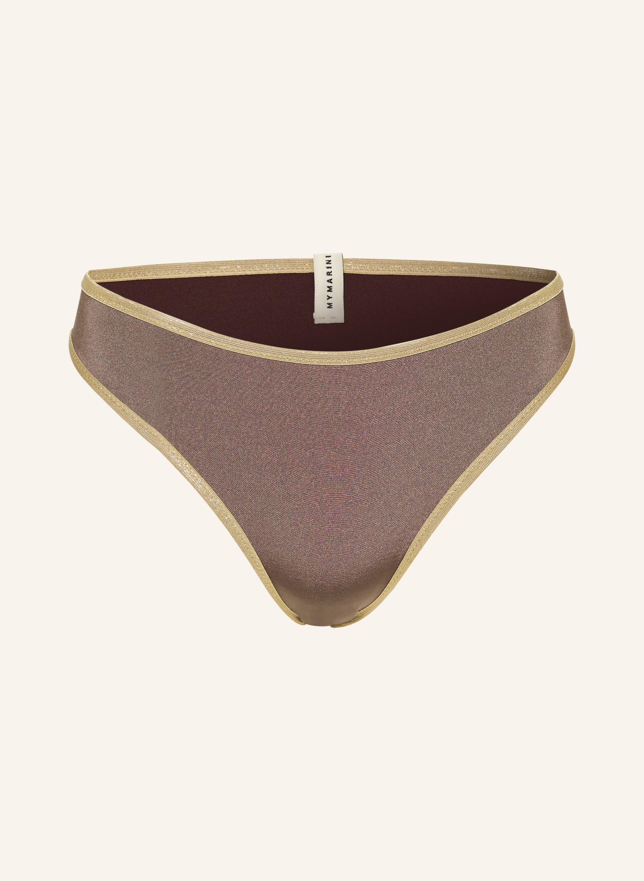 MYMARINI Reversible bralette bikini top SHINE with glitter thread in brown