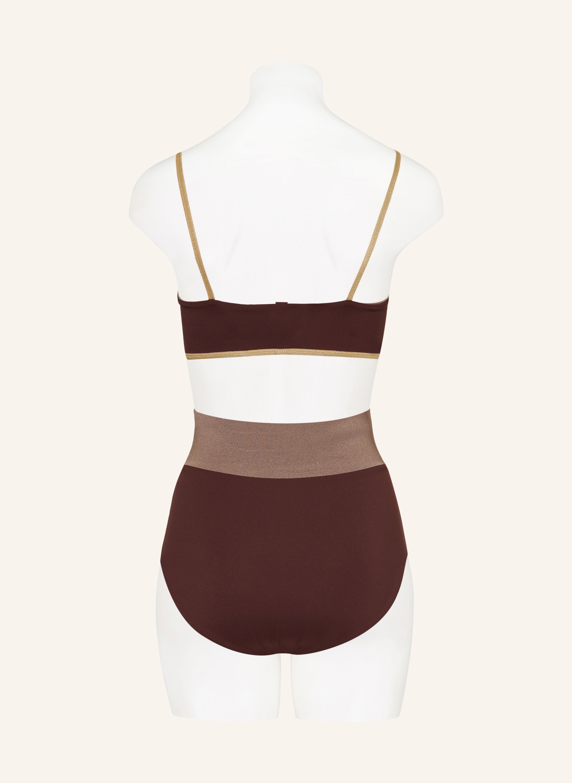 Thumbnail - Mymarini High-Waist-Bikini-Hose Surf Shorts Shine Zum Wenden Mit Uv-Schutz 50+ braun