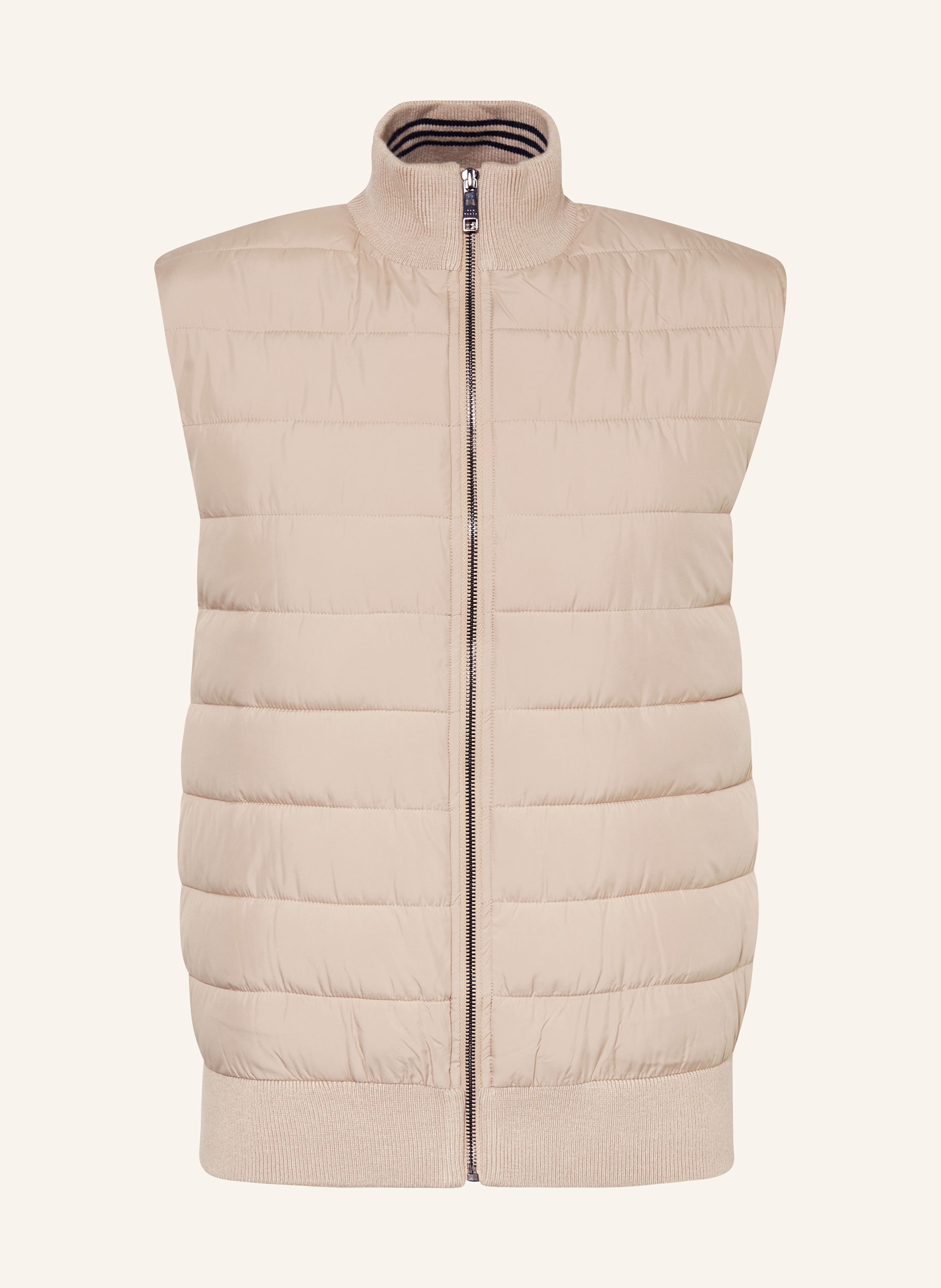 TED BAKER Quilted vest DEJAS in mixed materials in beige