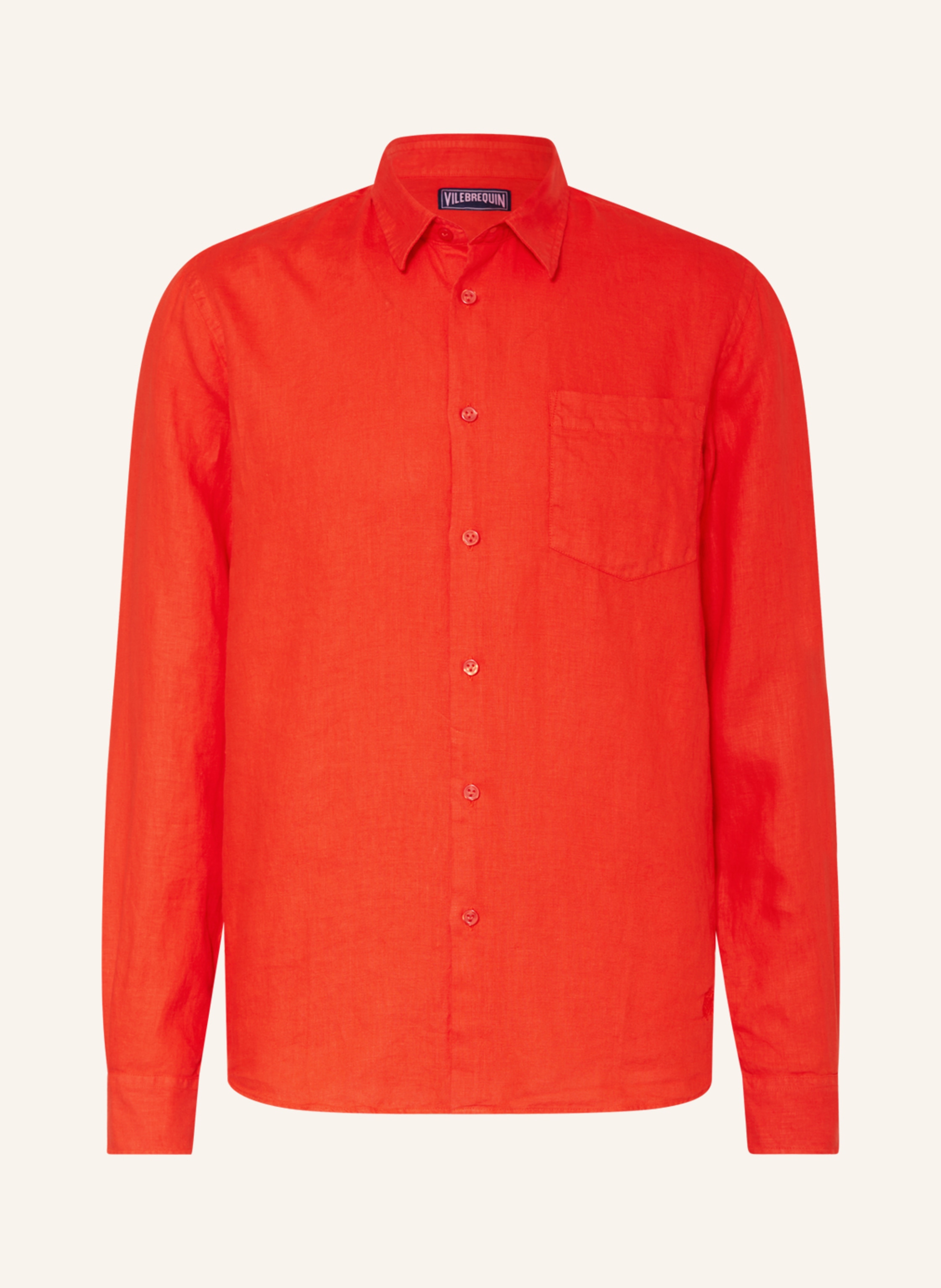 Vilebrequin Vilebrequin Leinenhemd Regulrar Fit rot in ORANGE
