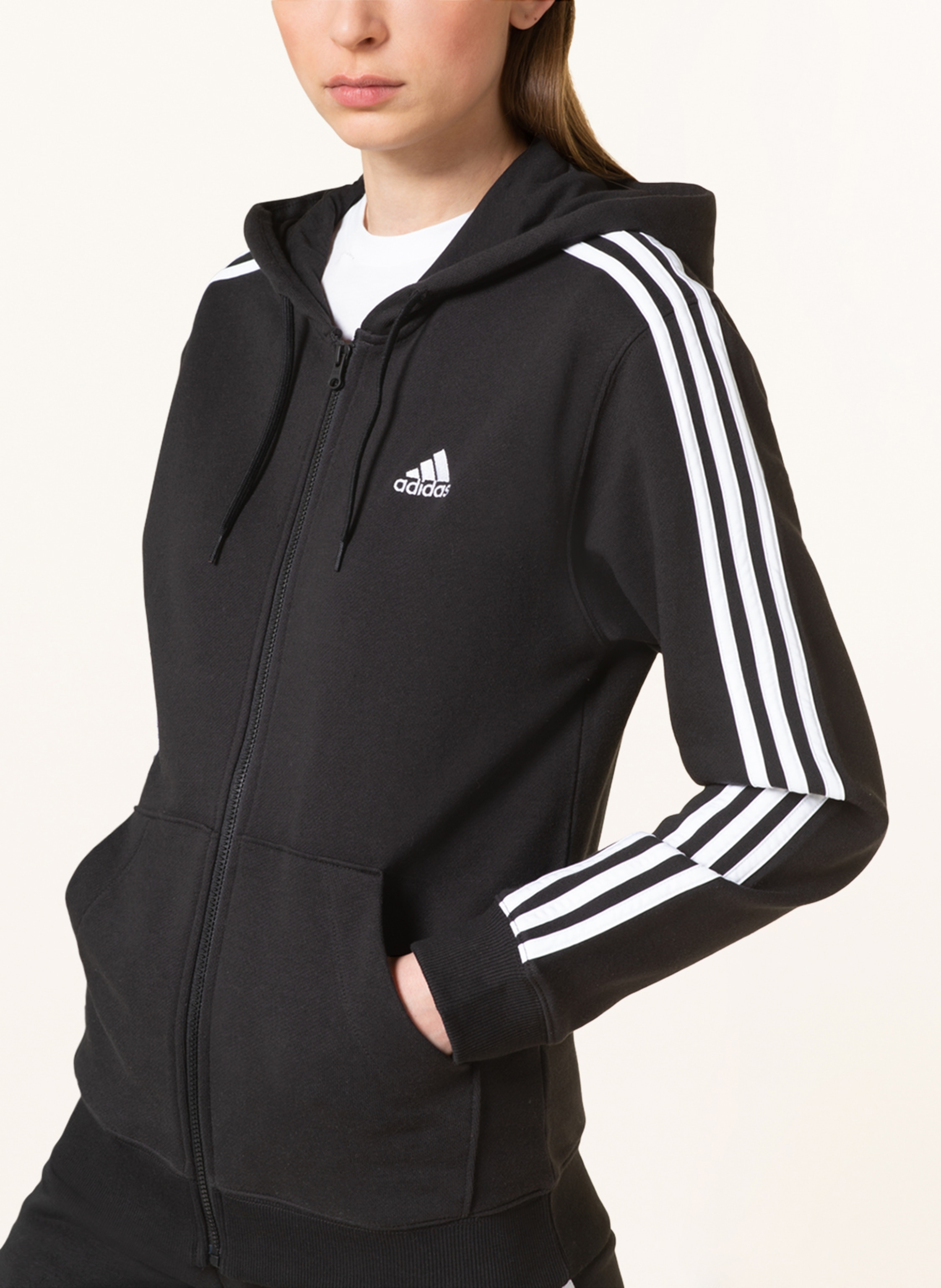 Adidas Sweatjacke Essentials schwarz – Bild 2