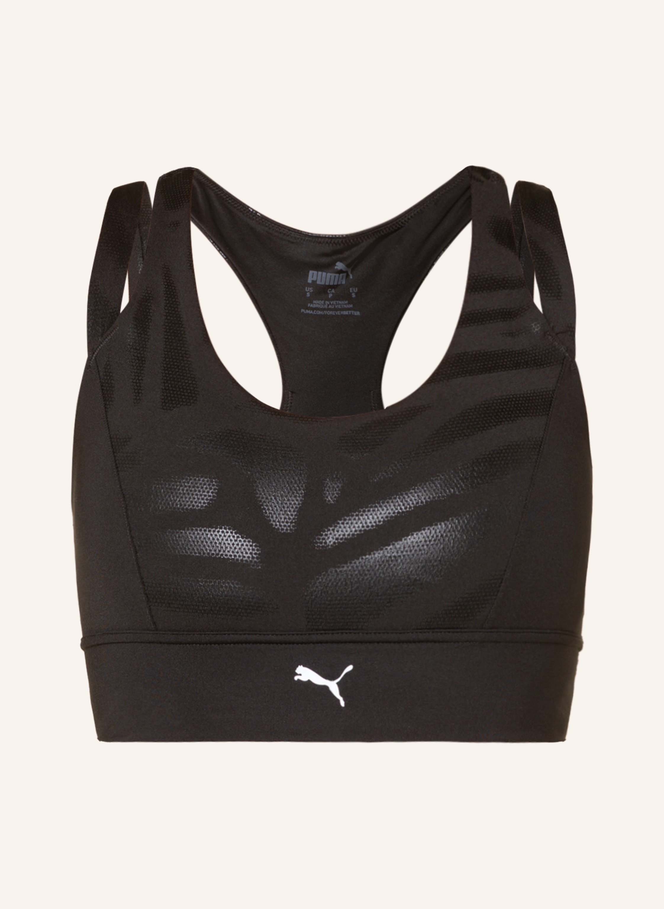 Women's PUMA Nova Shine Eversculpt Training Sports Bra in Black size L