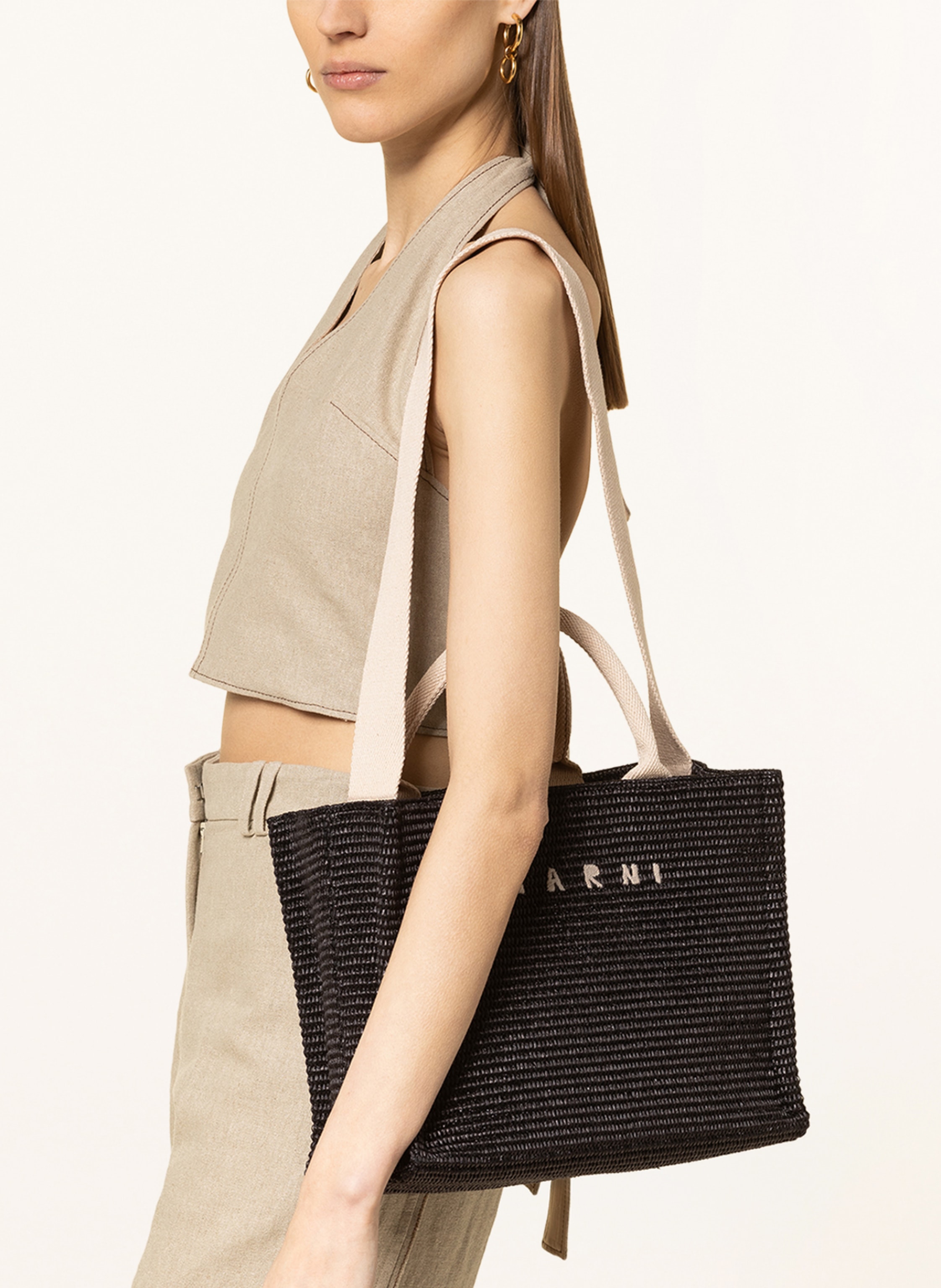 Thumbnail - Marni Shopper Basket Small schwarz