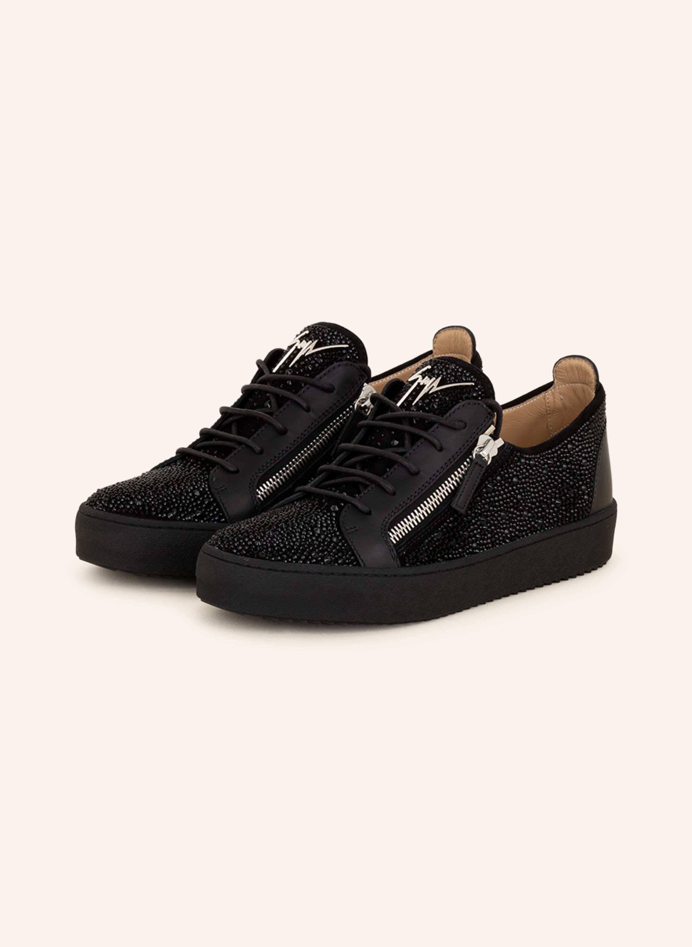 GIUSEPPE ZANOTTI DESIGN Sneakers FRANKIE with decorative gems in black