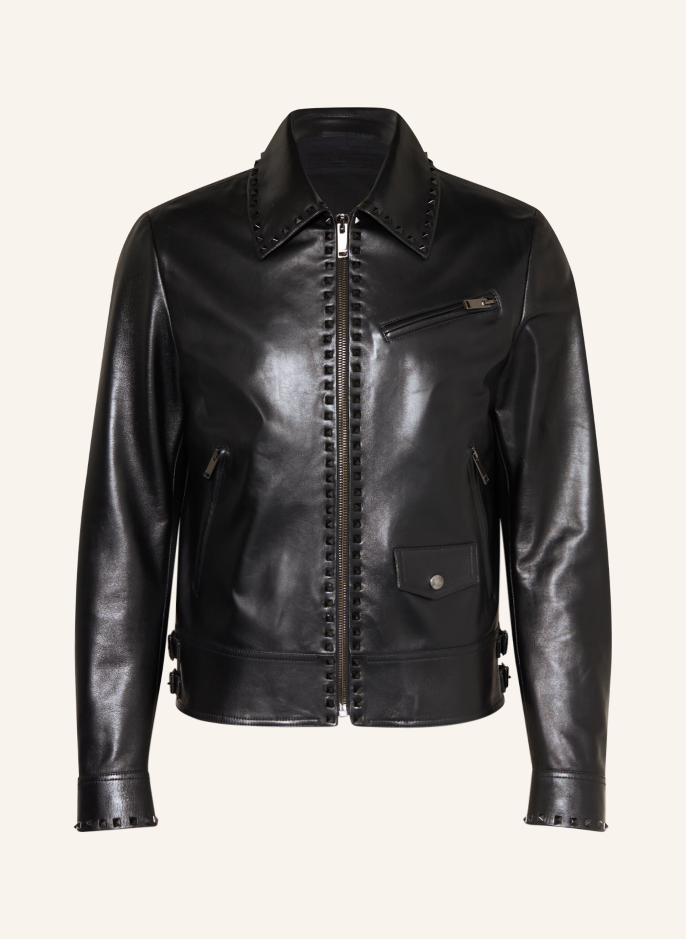 Valentino Rockstud Leather Jacket Black MODES | atelier-yuwa.ciao.jp