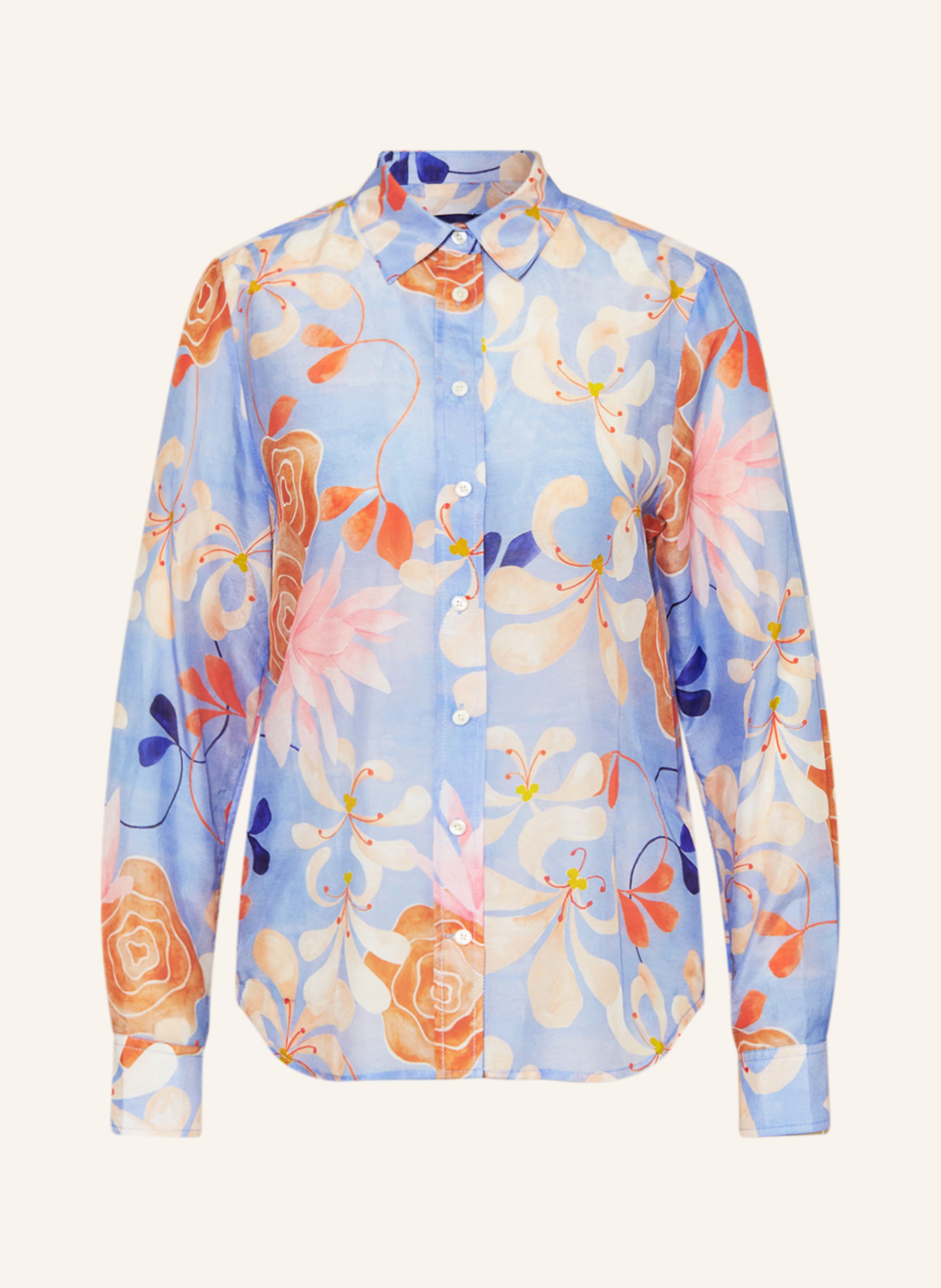Zeeziekte Distilleren Hulpeloosheid GANT Shirt blouse with silk in light blue | Breuninger