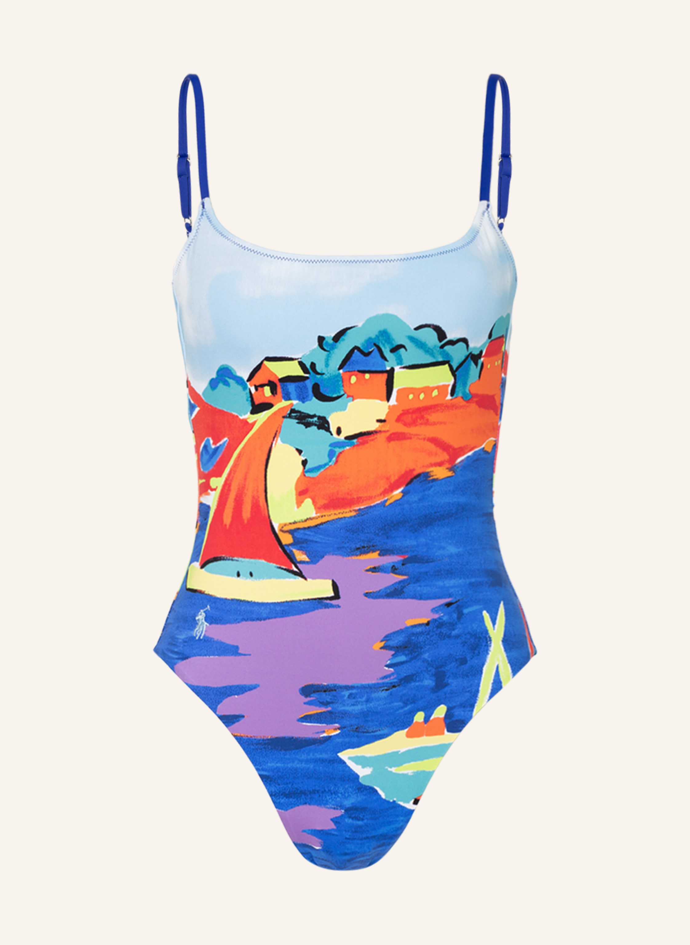 POLO RALPH LAUREN Swimsuit in blue/ light blue/ orange | Breuninger