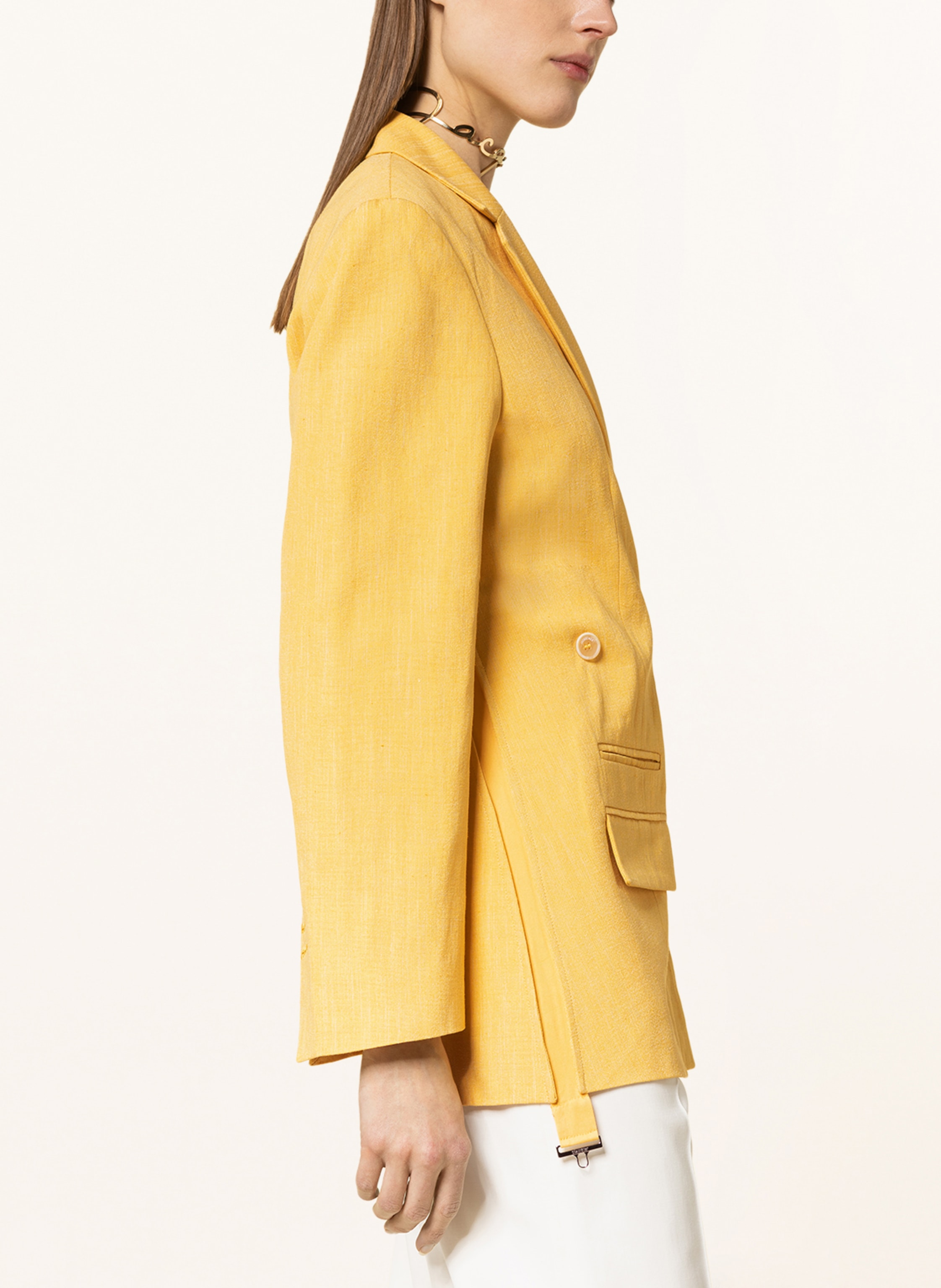 Thumbnail - Jacquemus Blazer La Veste Tibau Mit Leinen gelb