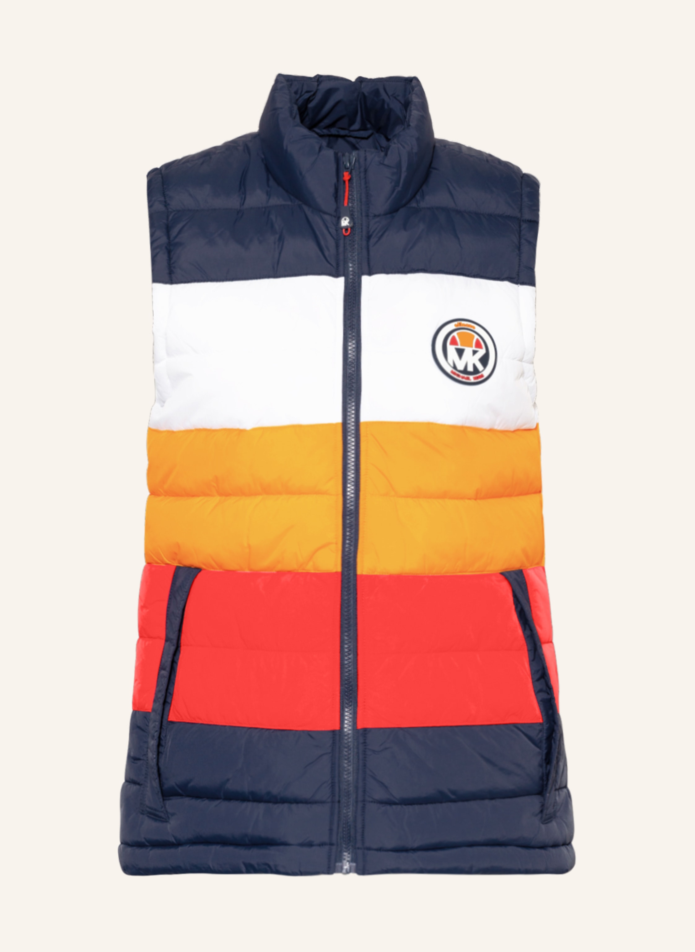 MICHAEL KORS Quilted vest VAIL in dark blue/ white/ orange | Breuninger
