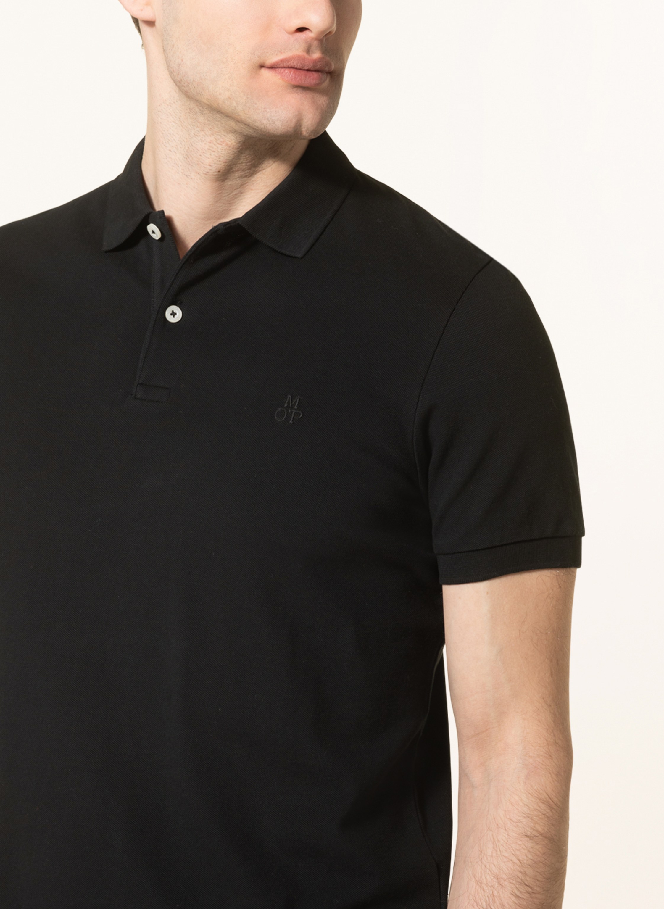Thumbnail - Marc O'polo Piqué-Poloshirt Shaped Fit schwarz