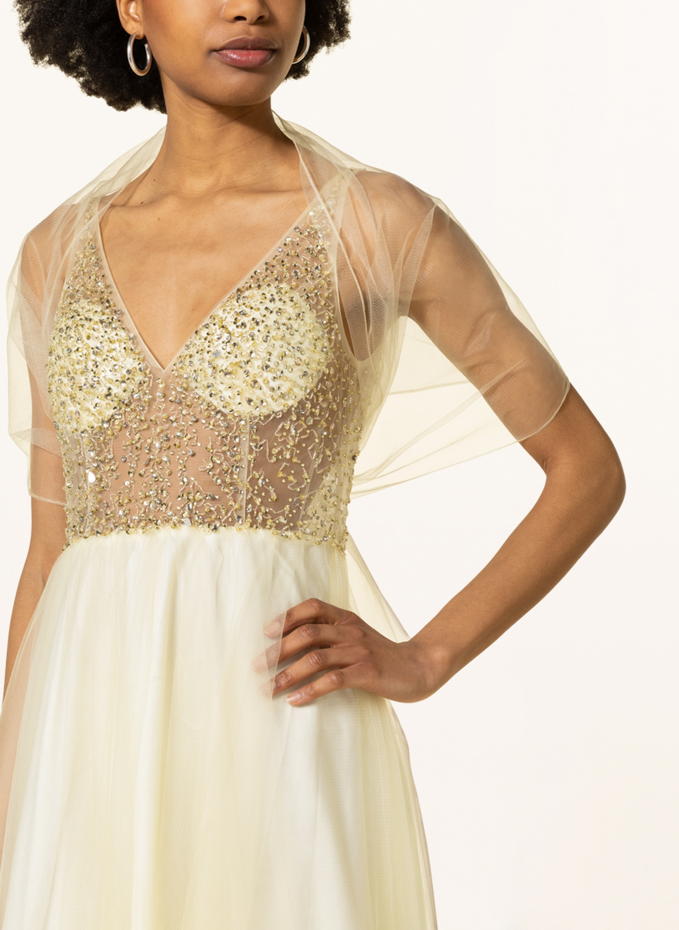 Thumbnail - Unique Abendkleid Mit Schmucksteinen gelb
