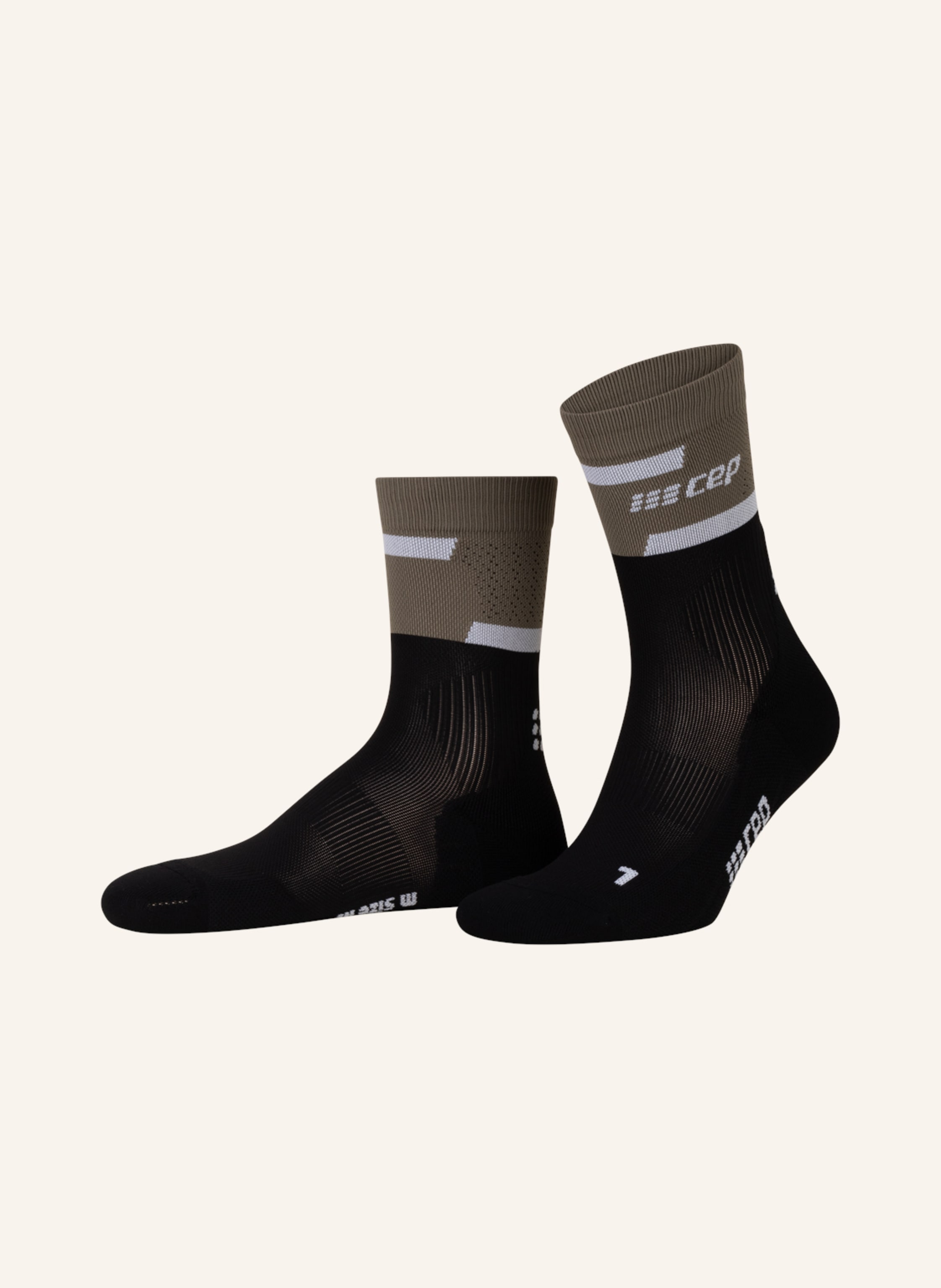  CEP The Run Socks 4.0, Mid Cut, 2-PACK, White/Black