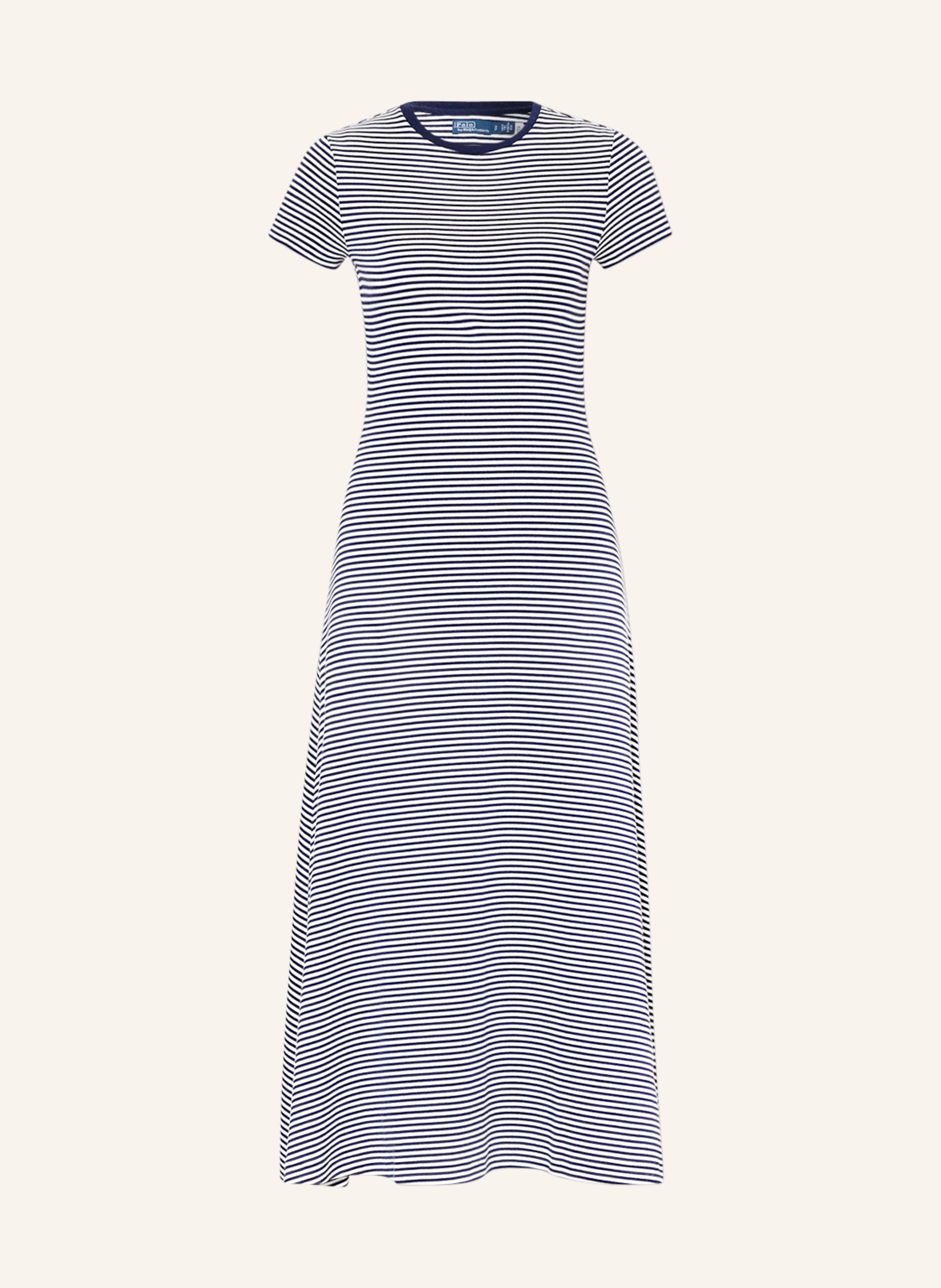 POLO RALPH LAUREN Jersey dress in white/ dark blue | Breuninger