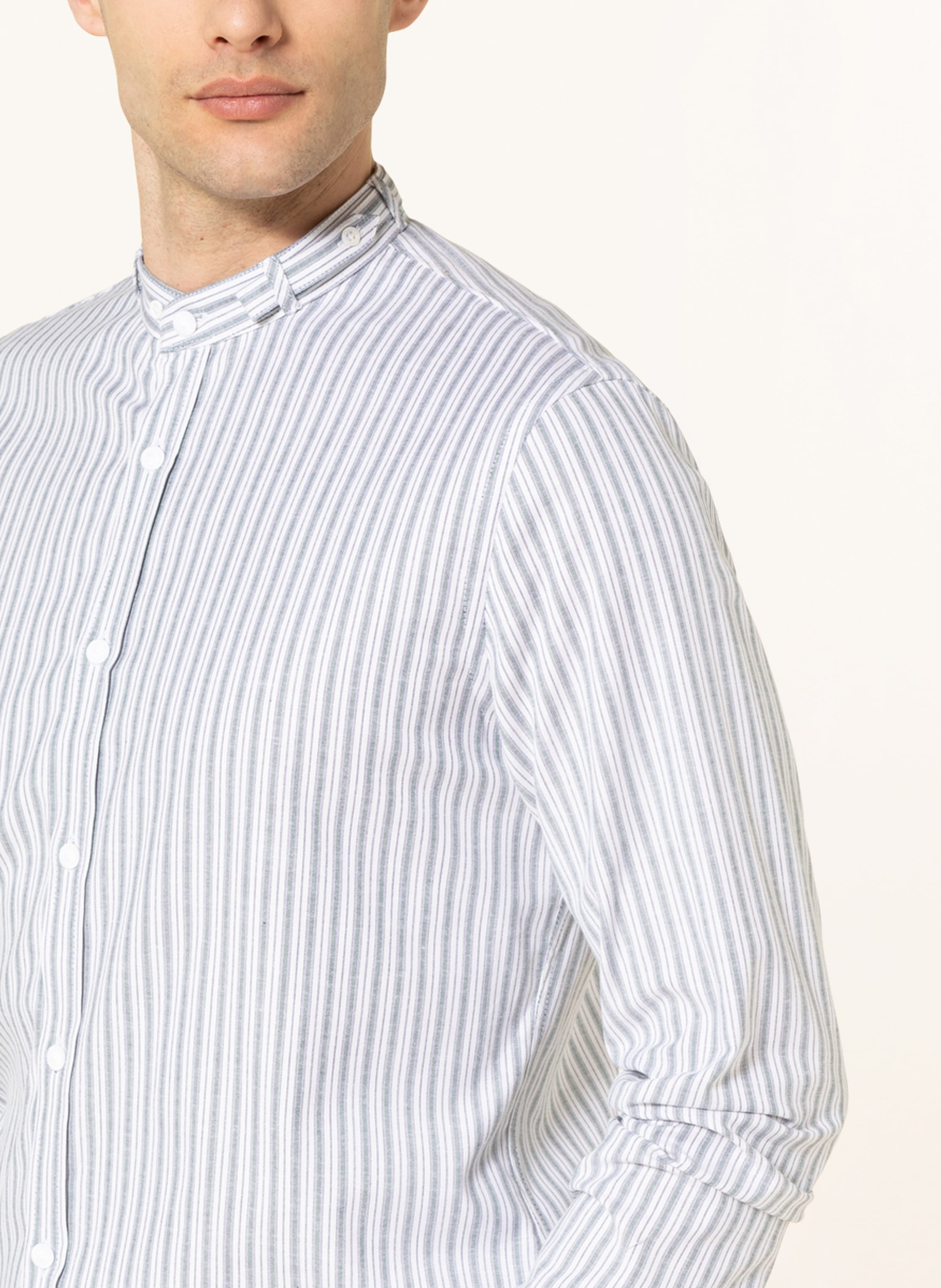 Thumbnail - Gottseidank Trachtenhemd Lenz Slim Fit Mit Stehkragen weiss